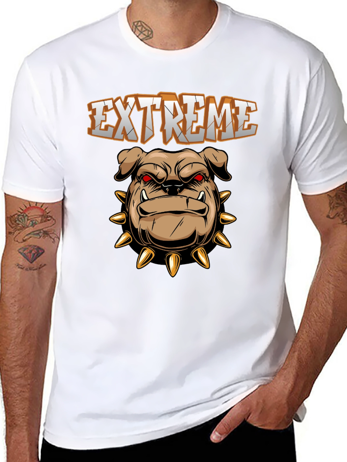 Extreme Bulldog Graphic Tee - Black Cotton Shirt