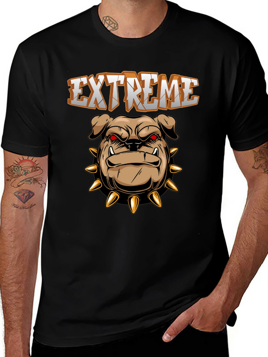 Extreme Bulldog Graphic Tee - Black Cotton Shirt