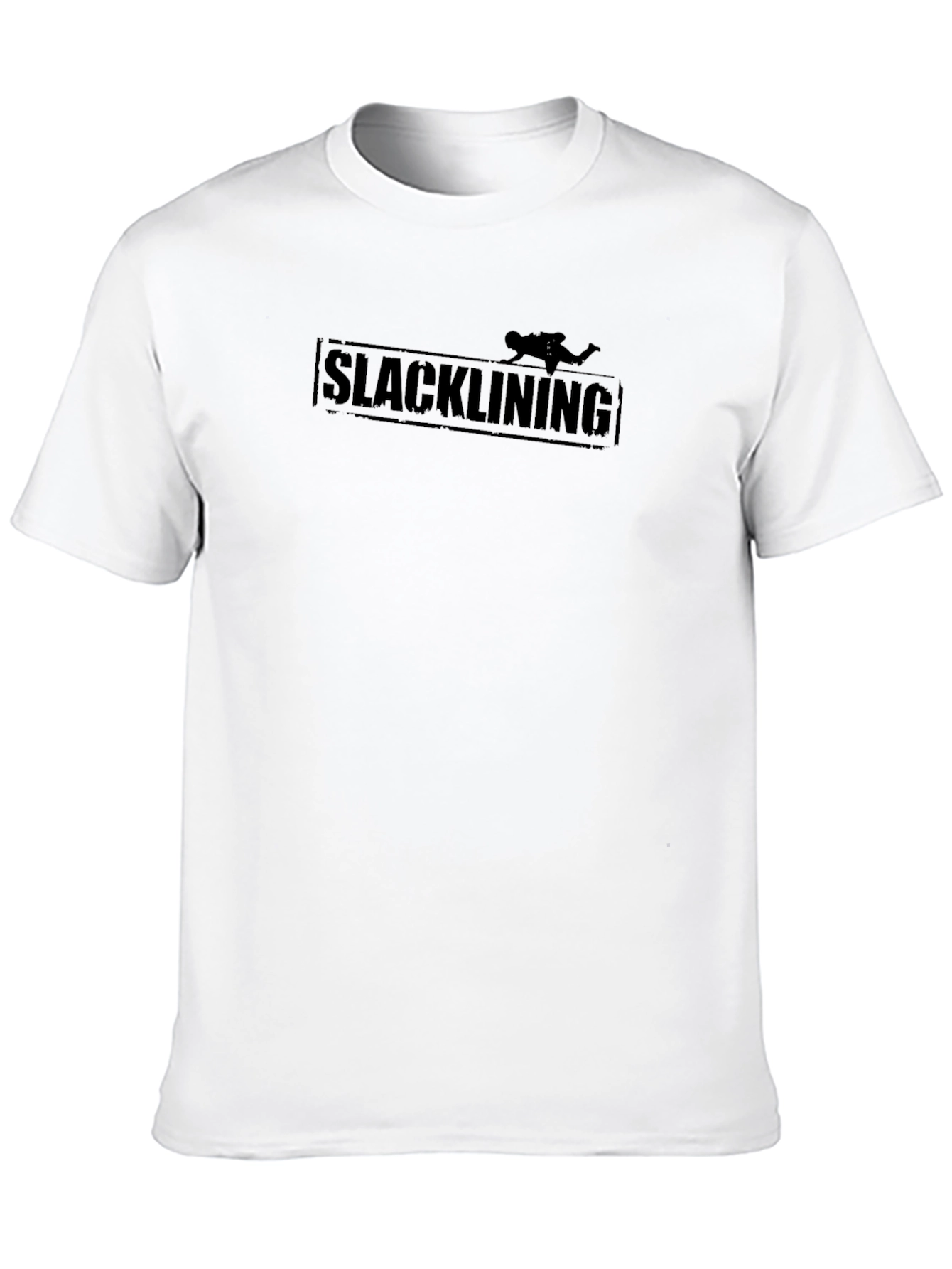 Slacklining Black Graphic Tee - Active Lifestyle Shirt