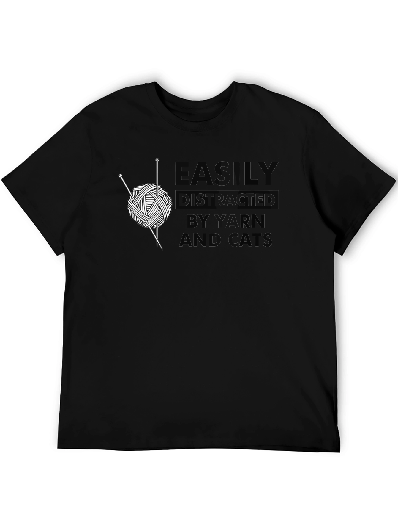 Easily Distracted By Yarn and Cats T-Shirt