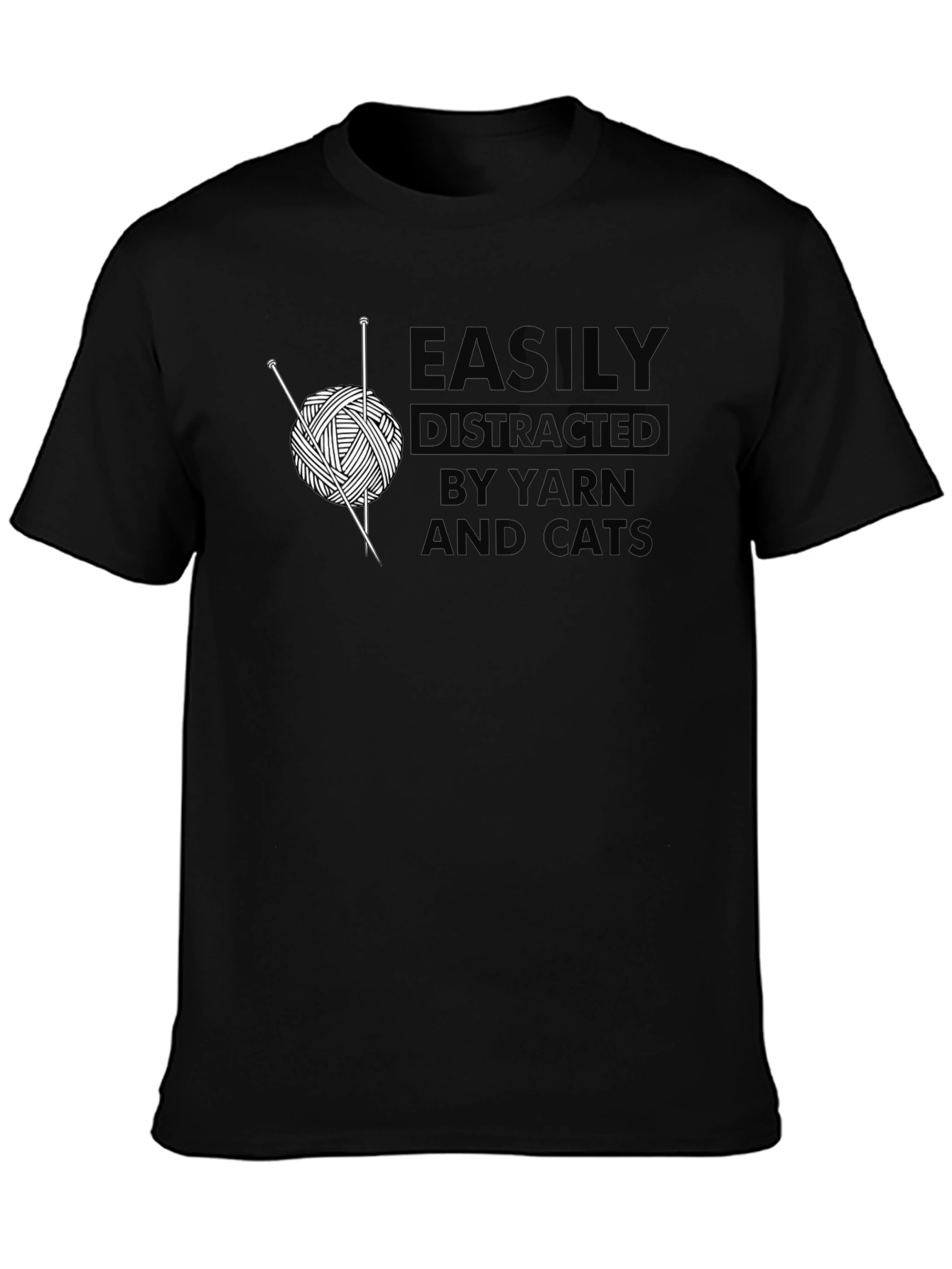 Easily Distracted By Yarn and Cats T-Shirt