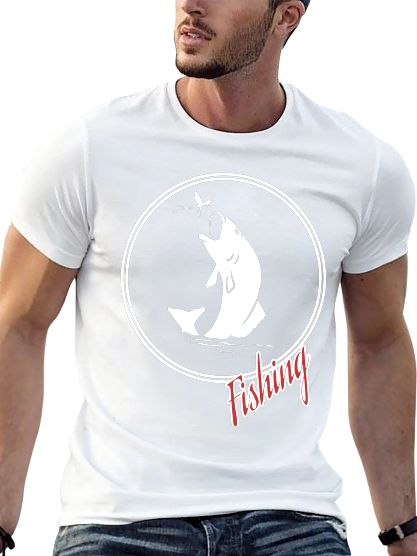 Fishing Graphic T-Shirt - Black Cotton Tee