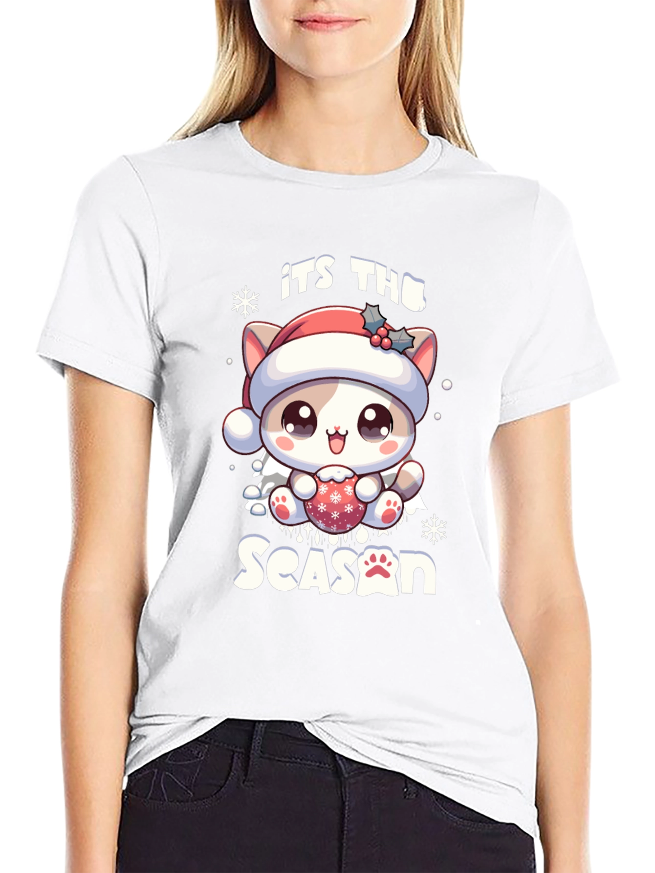 Its The Season Cute Christmas Cat T-Shirt