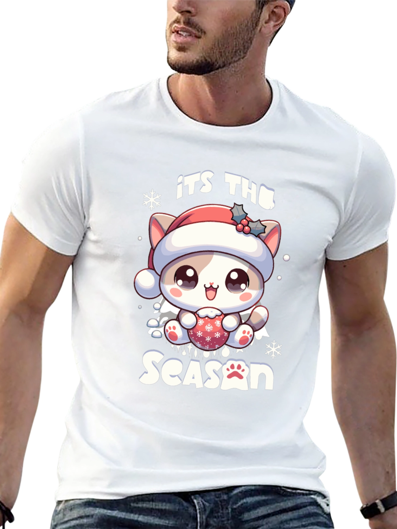 Its The Season Cute Christmas Cat T-Shirt