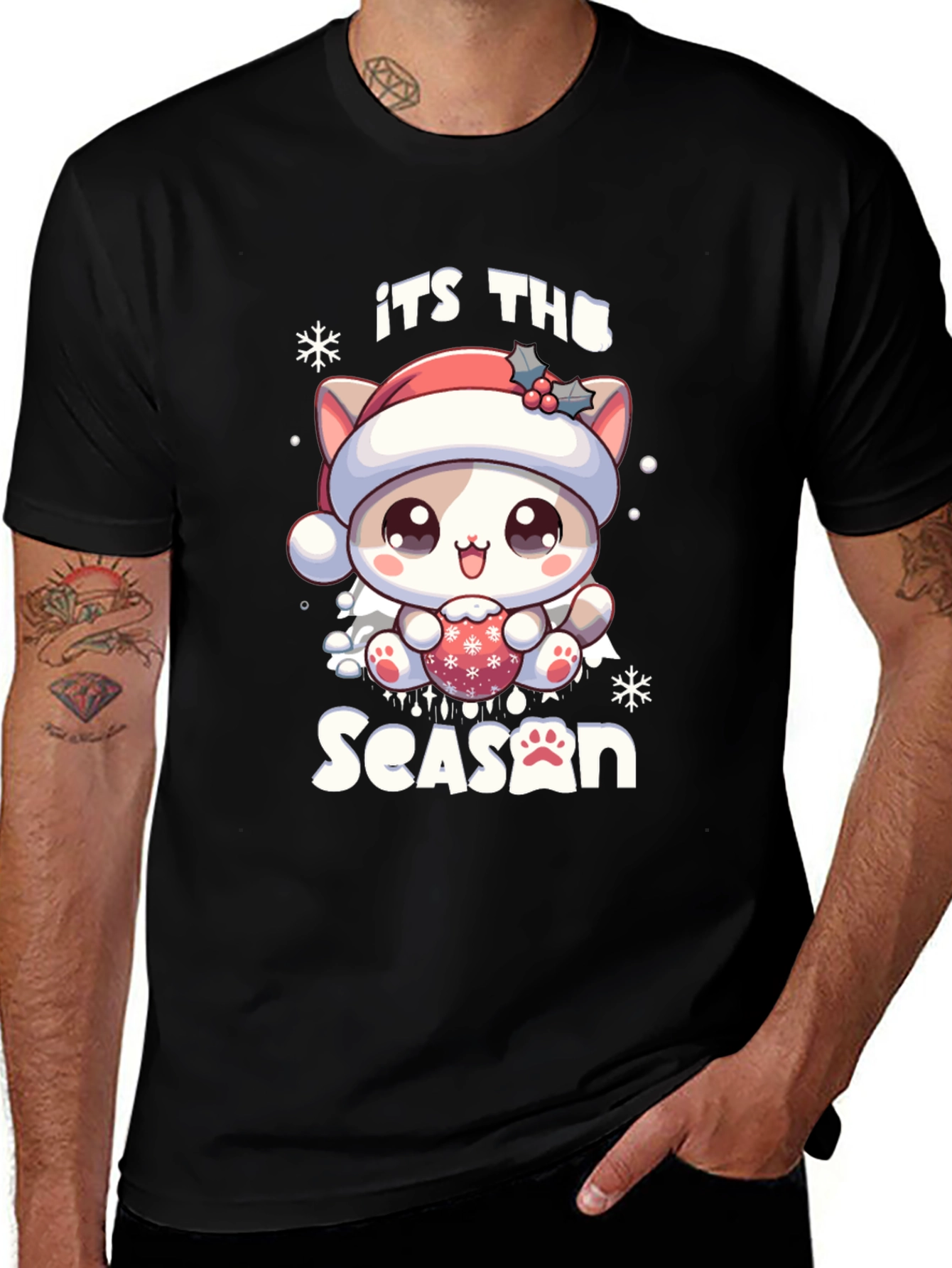 Its The Season Cute Christmas Cat T-Shirt