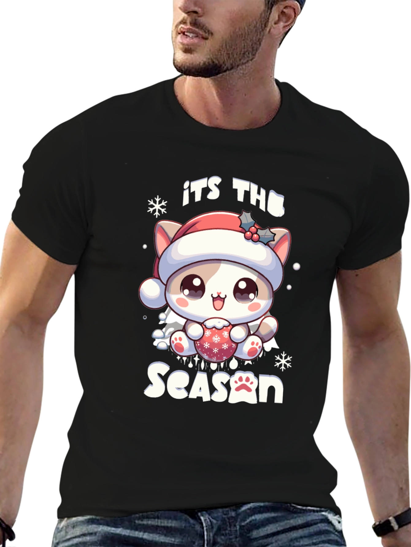 Its The Season Cute Christmas Cat T-Shirt