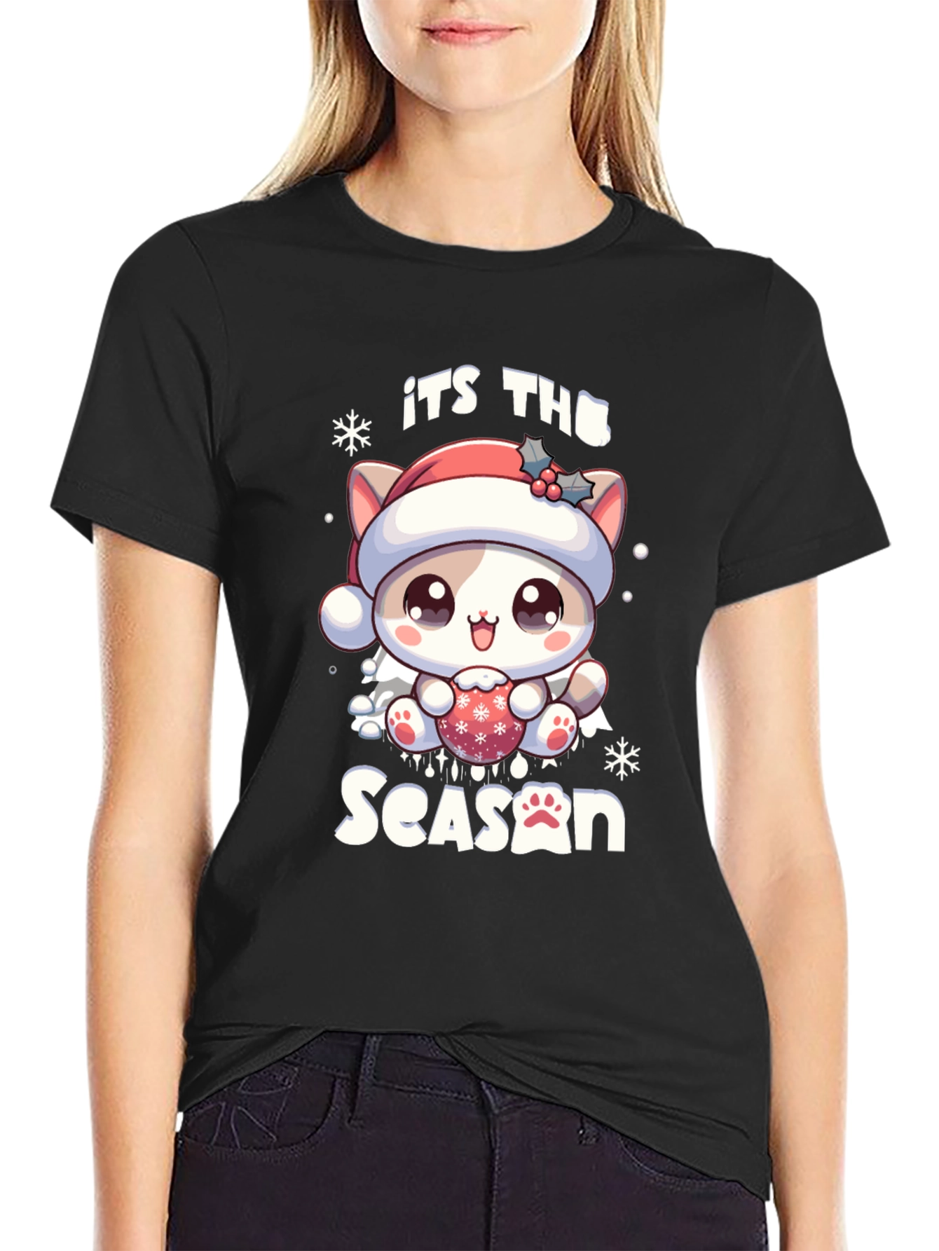 Its The Season Cute Christmas Cat T-Shirt