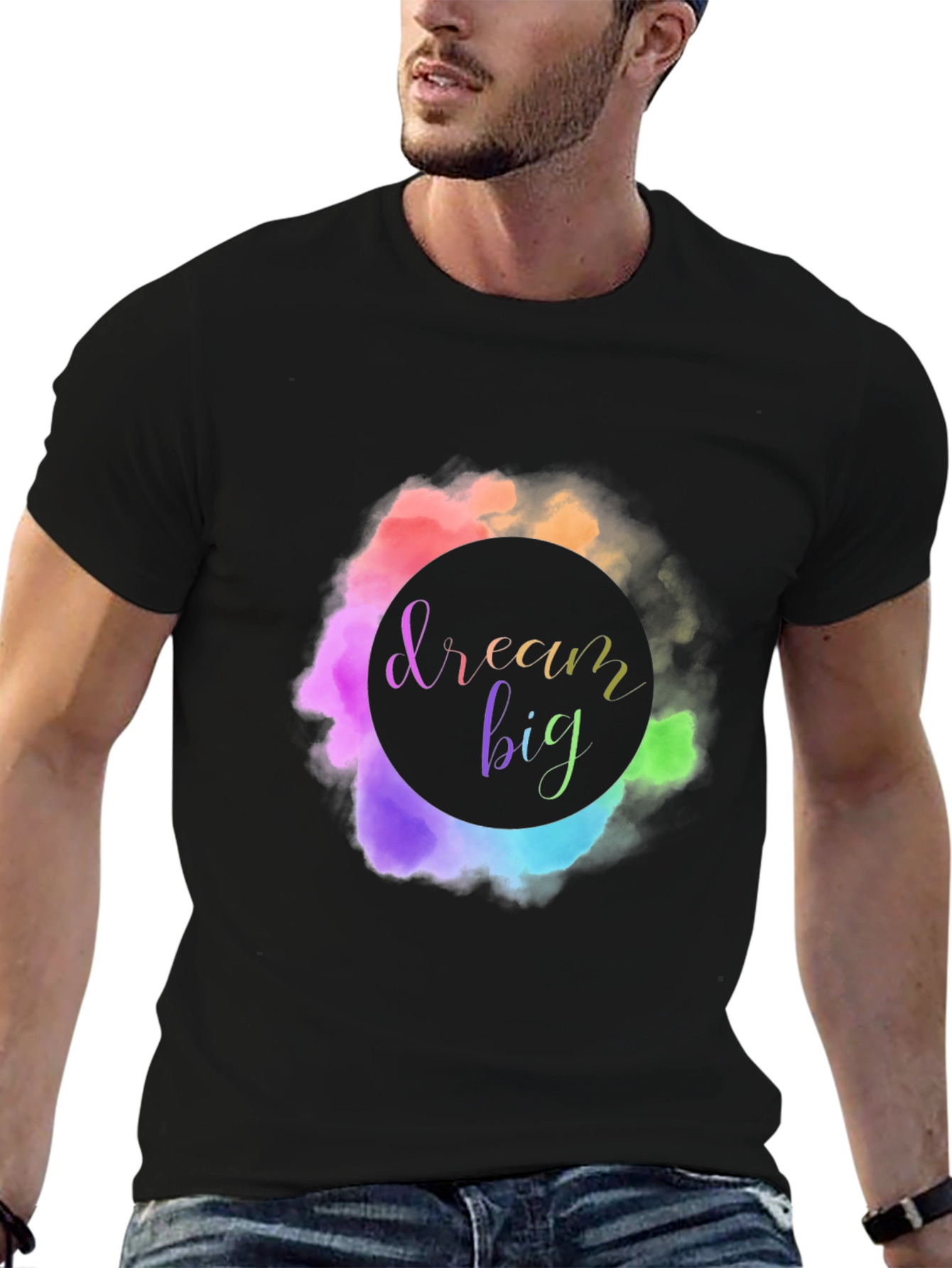 Dream Big Graphic Tee - Stylish Black T-Shirt