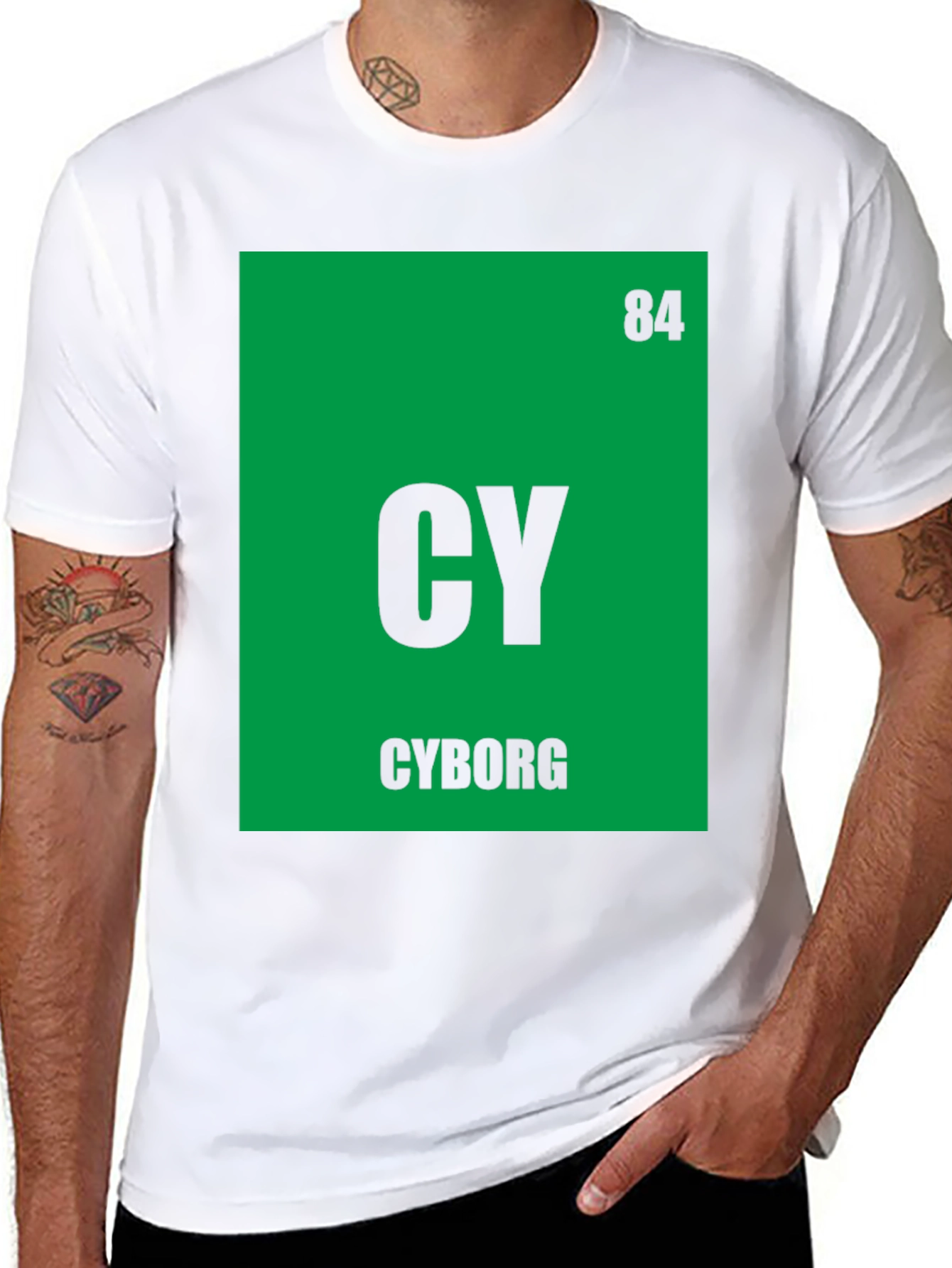 Cyborg Periodic Table T-Shirt - Geeky Sci-Fi Tee