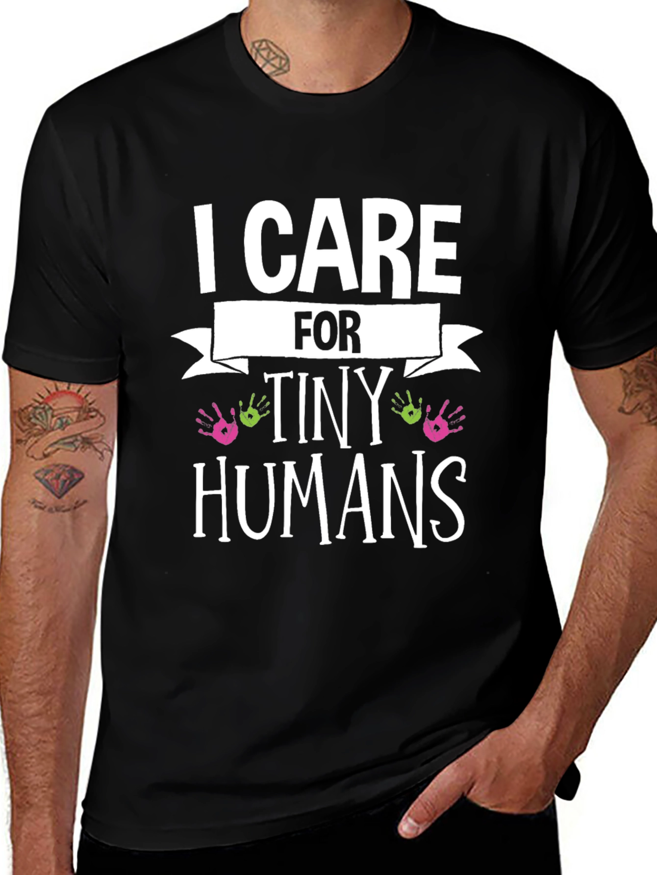 I Care for Tiny Humans Graphic T-Shirt