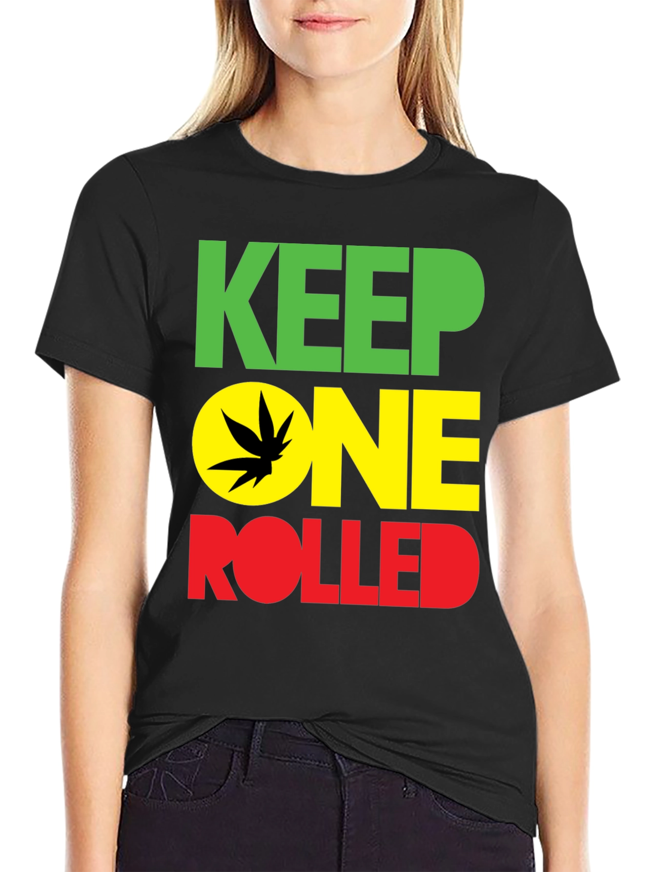 Keep One Rolled Black T-Shirt