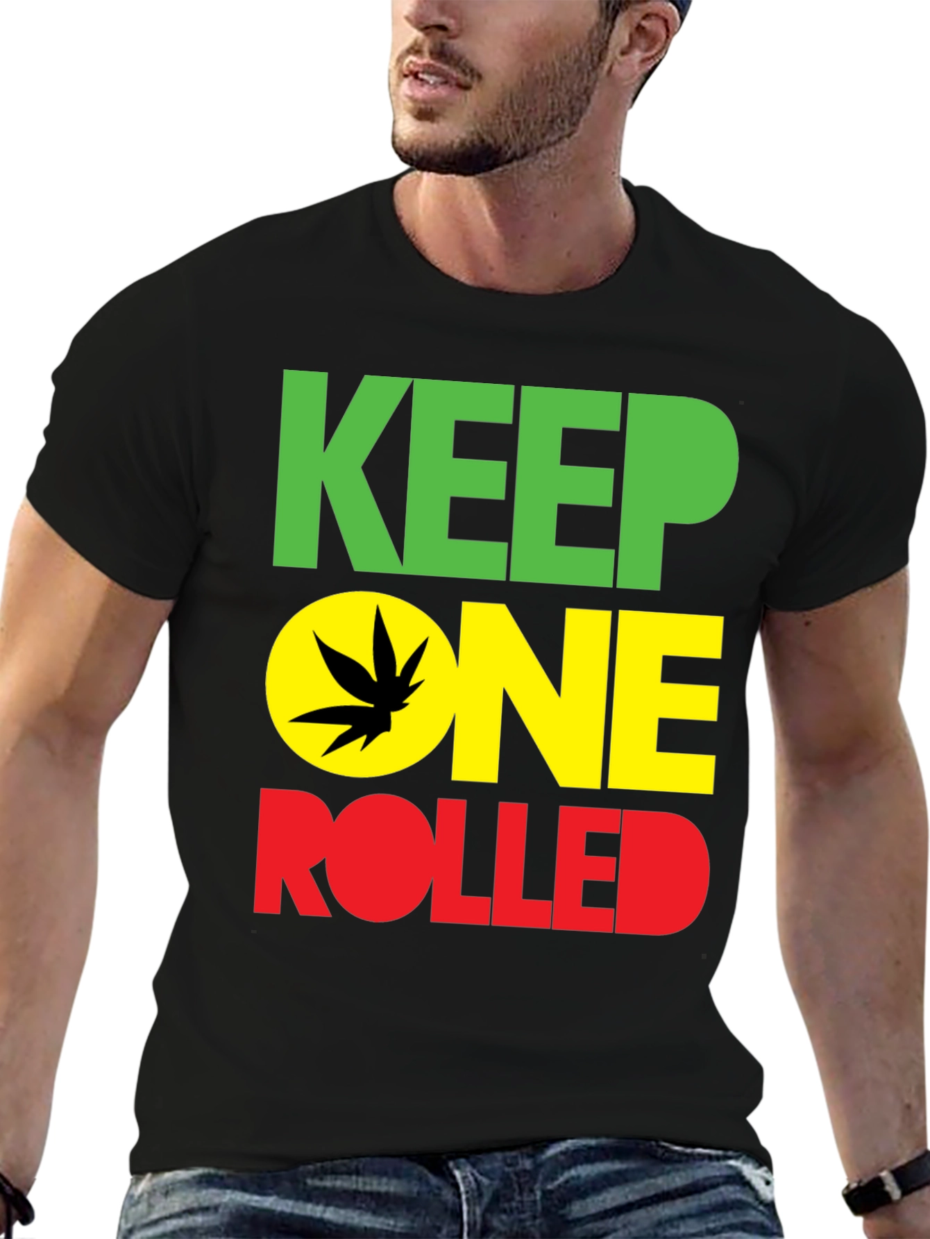 Keep One Rolled Black T-Shirt