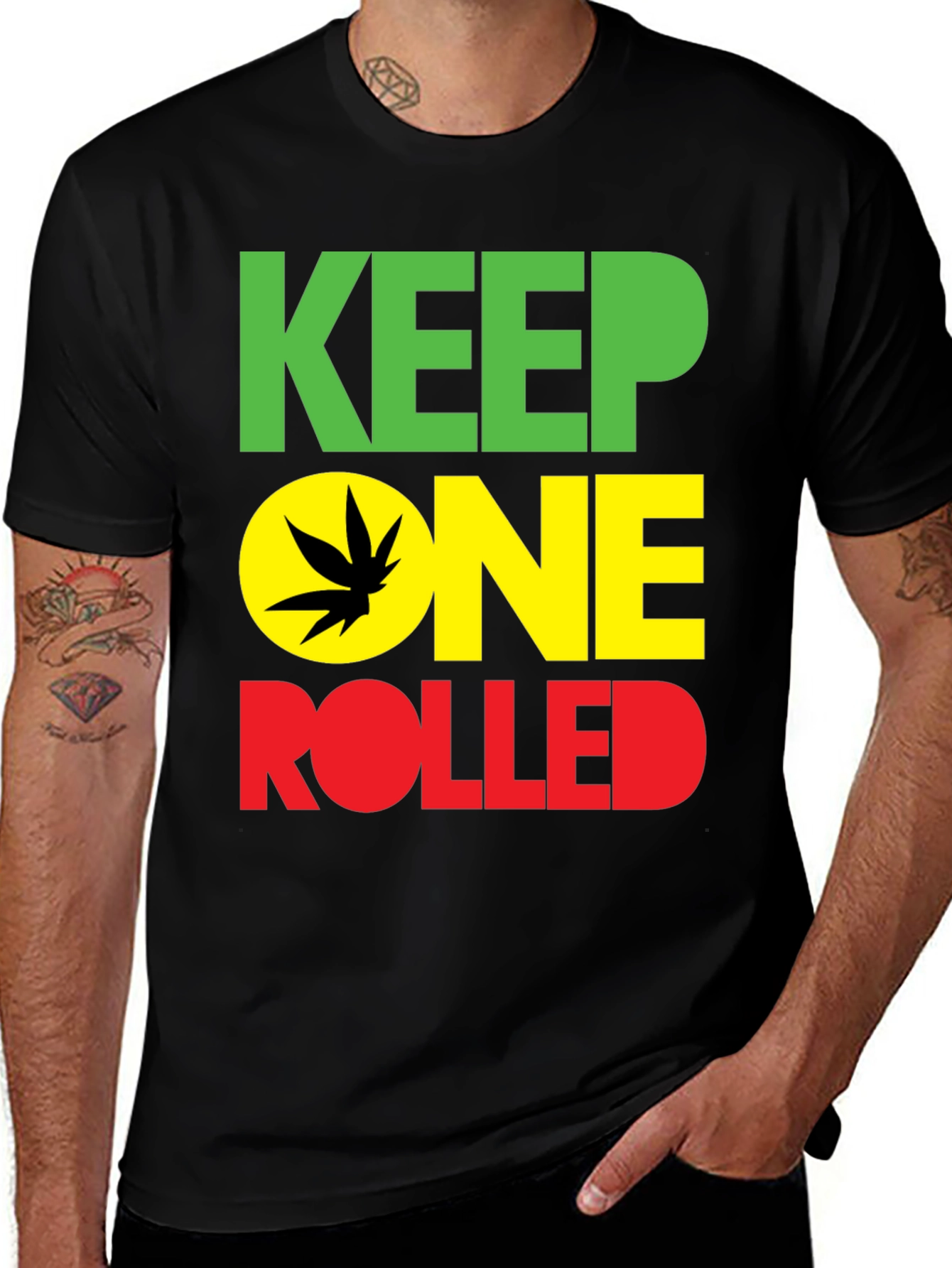Keep One Rolled Black T-Shirt