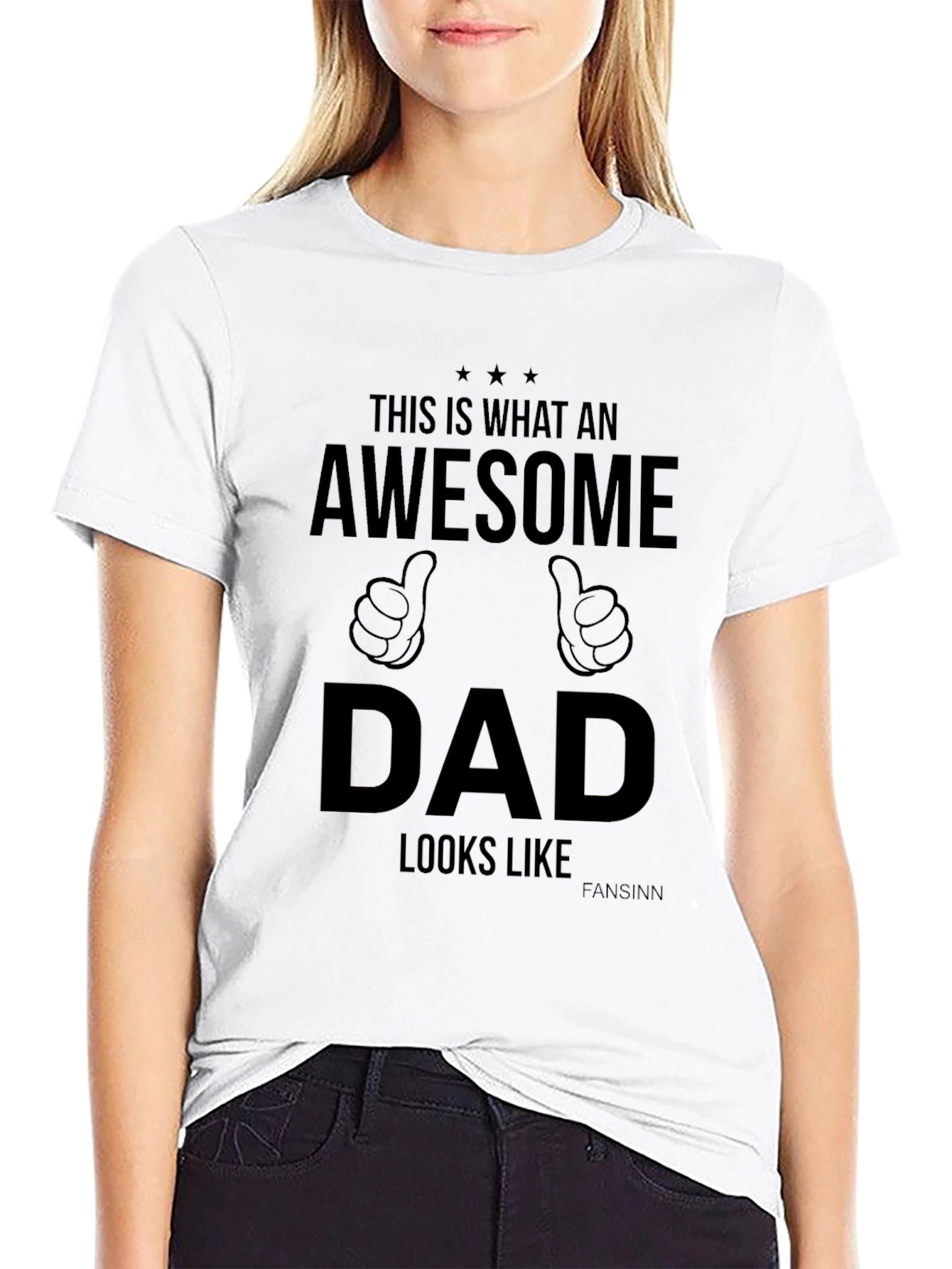 Awesome Dad Graphic Tee - Black Cotton T-Shirt