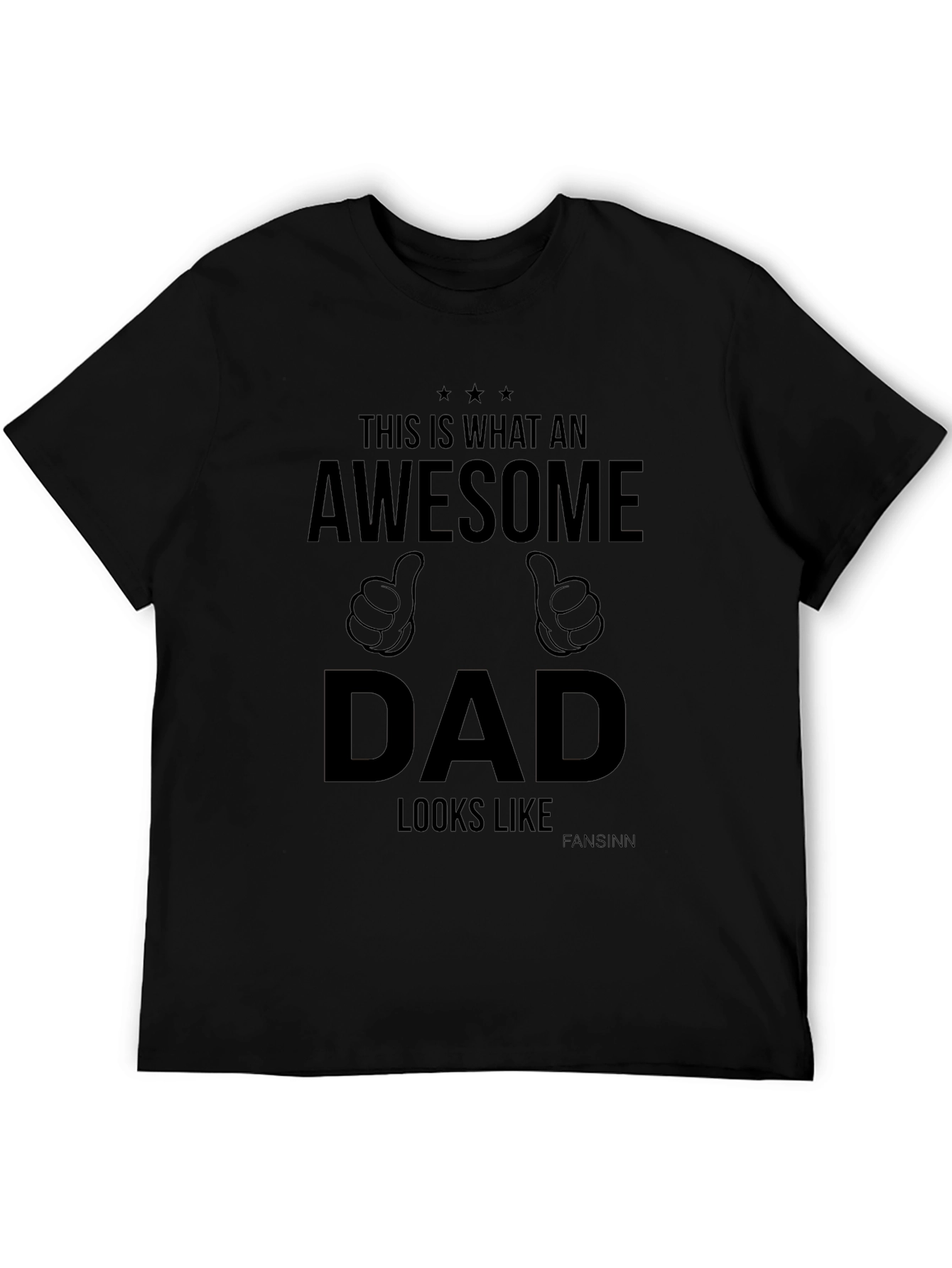 Awesome Dad Graphic Tee - Black Cotton T-Shirt
