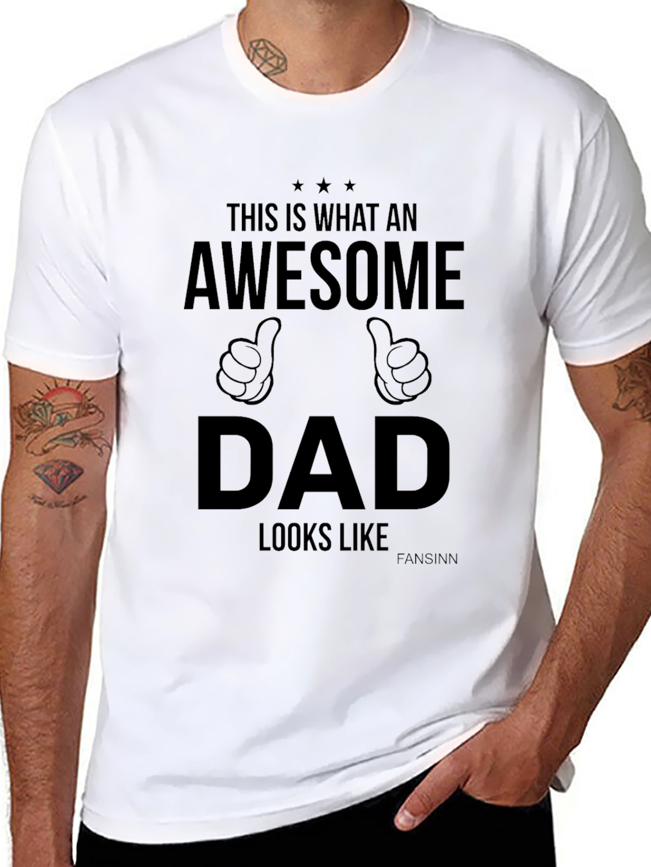 Awesome Dad Graphic Tee - Black Cotton T-Shirt