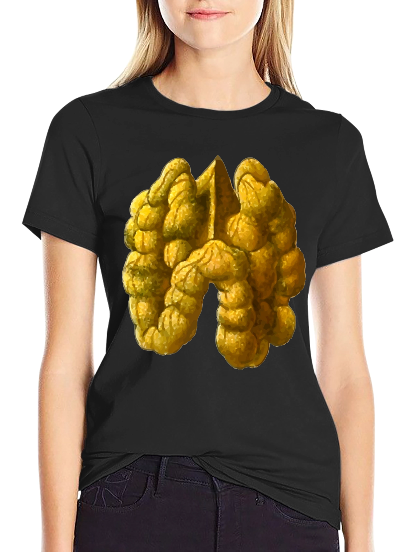 Unique Walnut Print Black T-Shirt