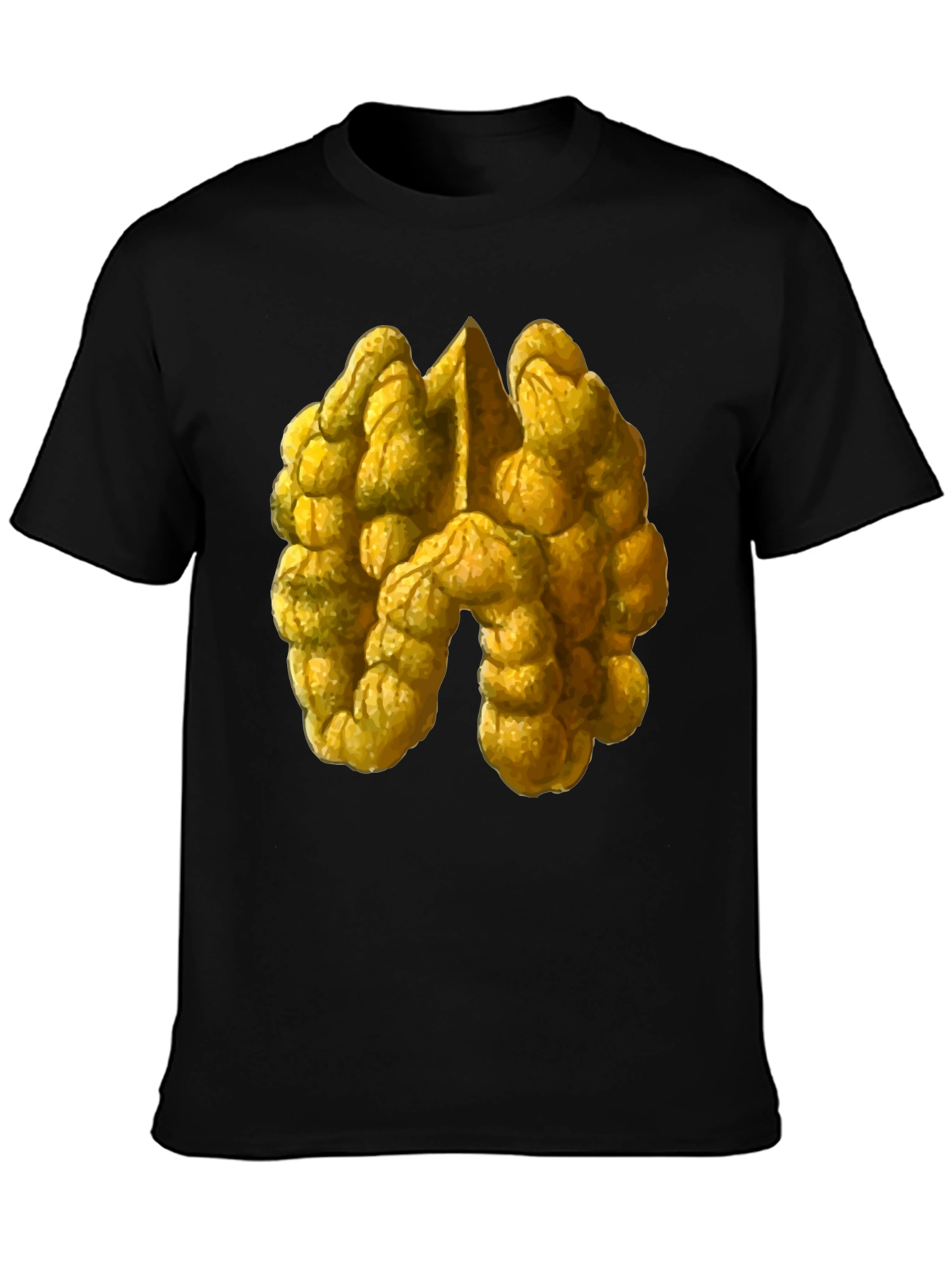 Unique Walnut Print Black T-Shirt
