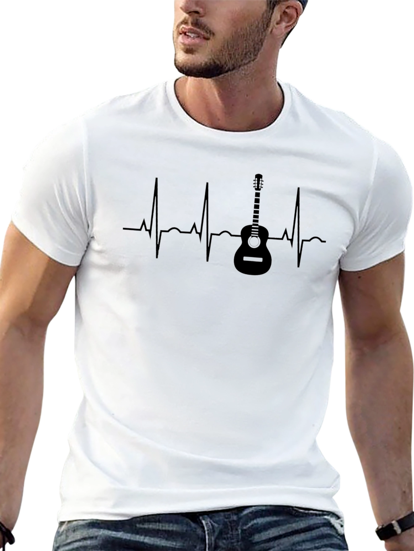Guitar Heartbeat T-Shirt - Music Lover Tee