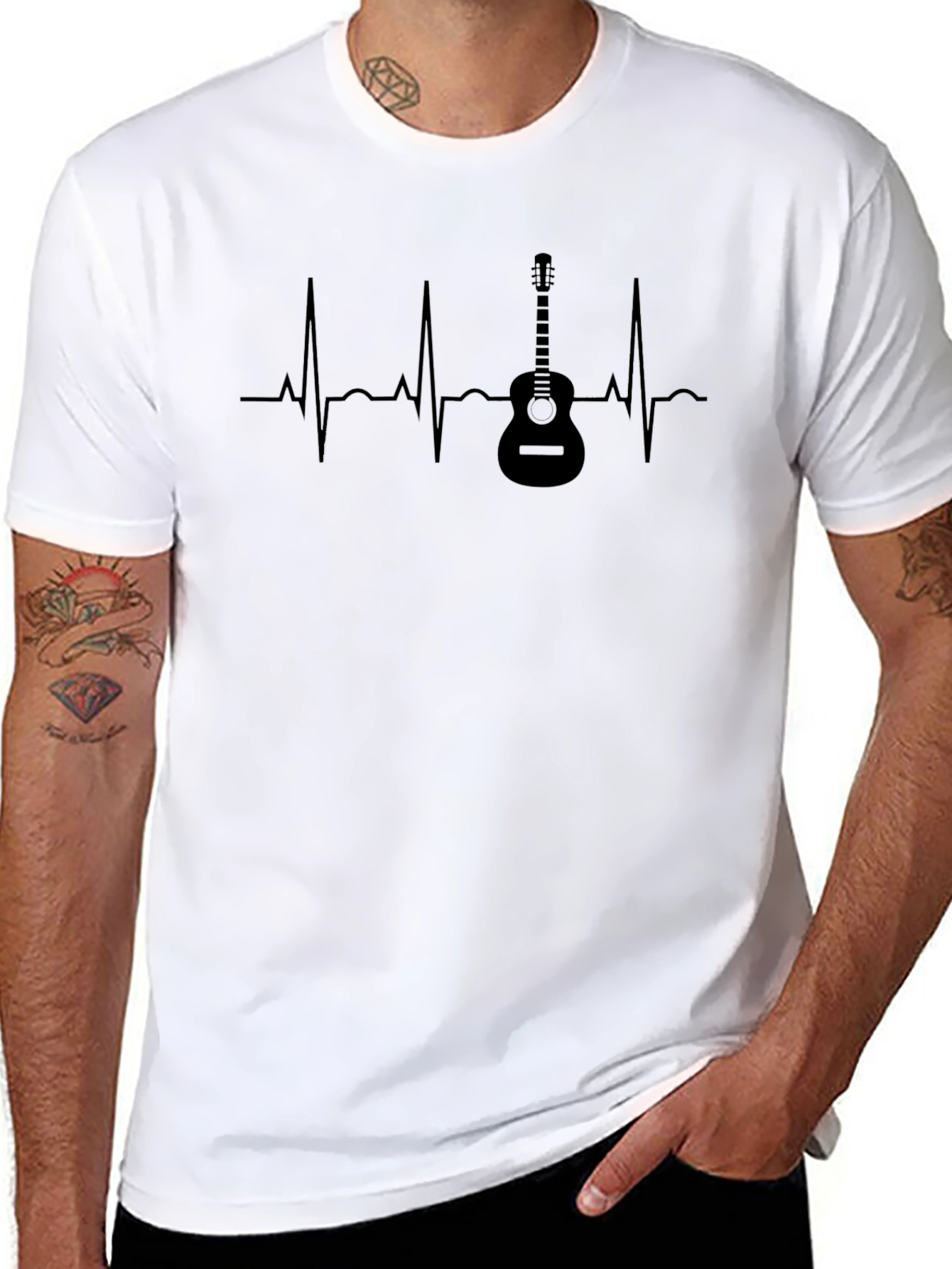Guitar Heartbeat T-Shirt - Music Lover Tee