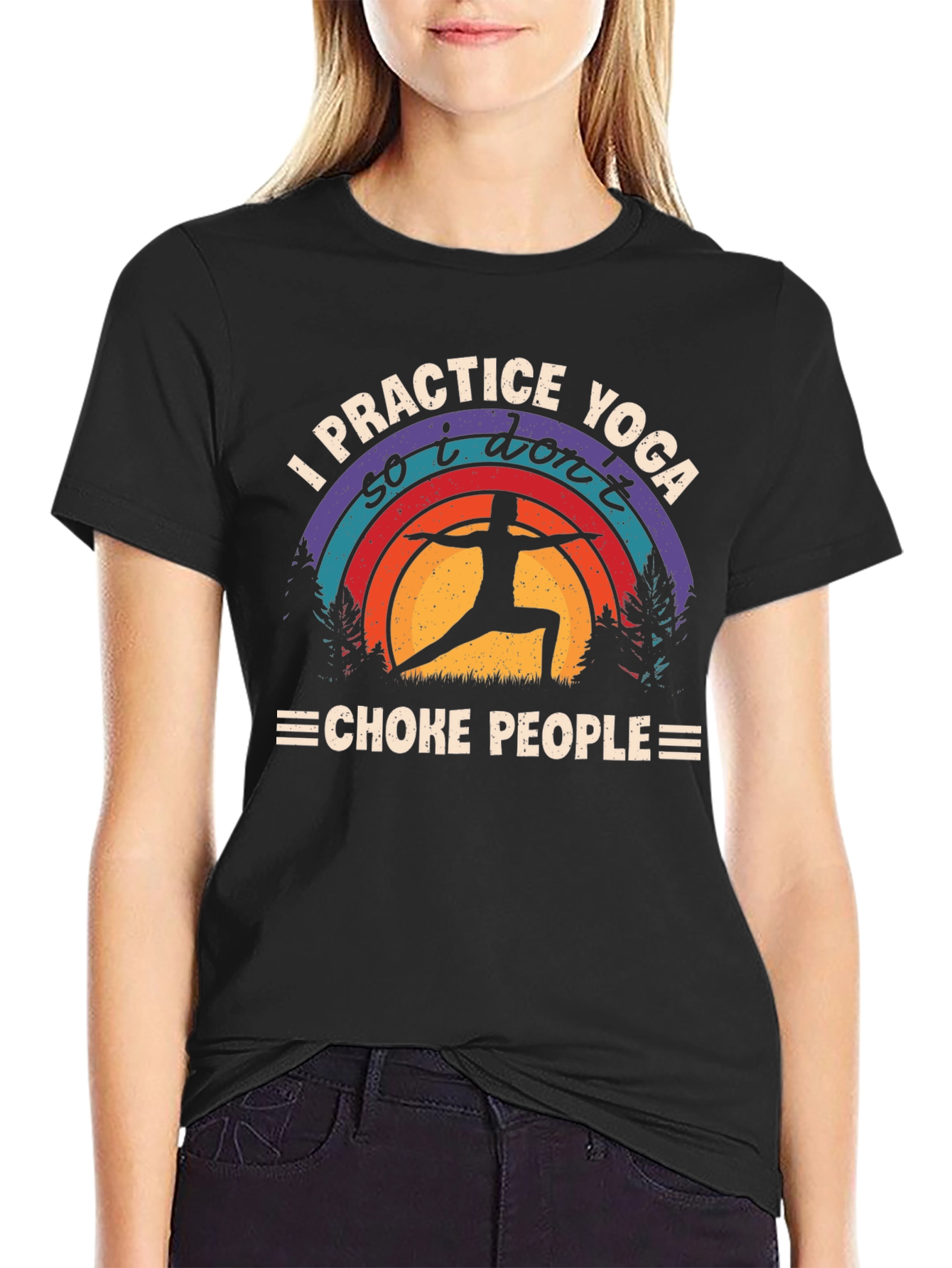 Yoga Practice T-Shirt - Dont Choke People Graphic Tee