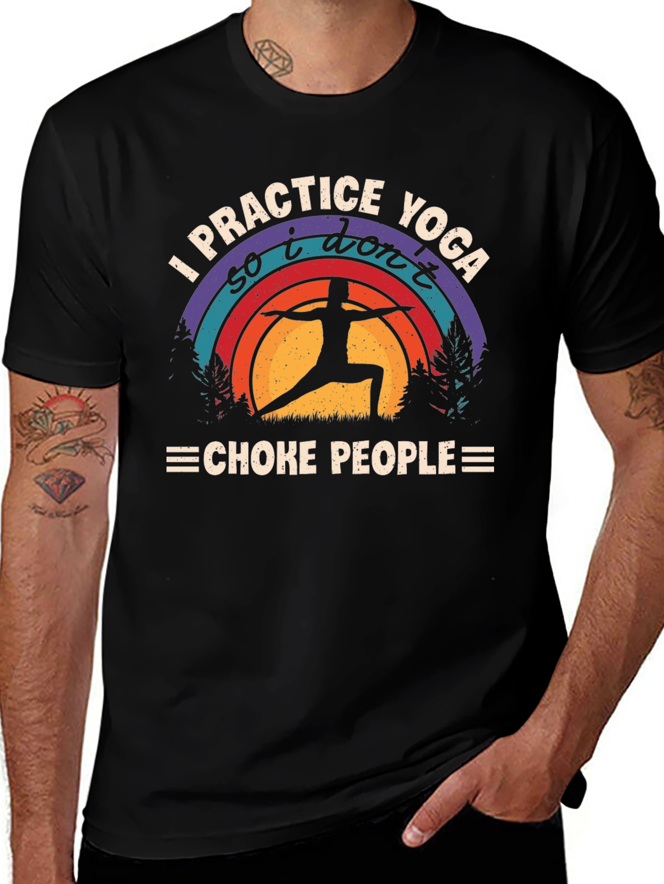 Yoga Practice T-Shirt - Dont Choke People Graphic Tee