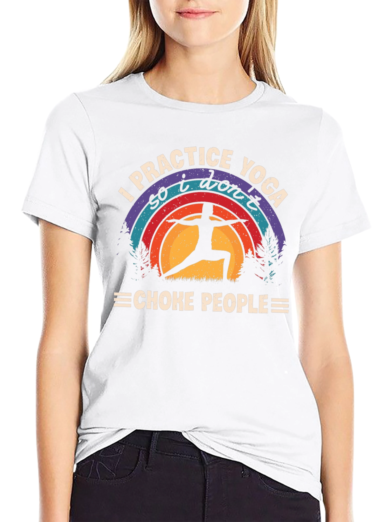 Yoga Practice T-Shirt - Dont Choke People Graphic Tee