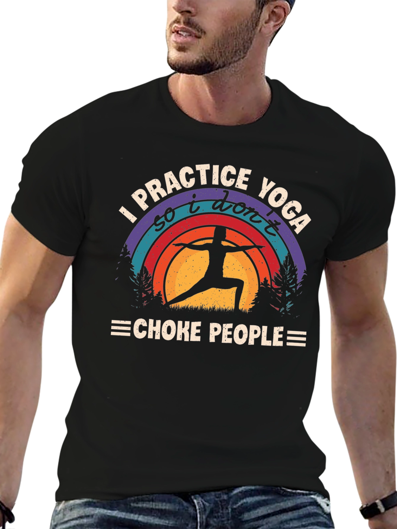 Yoga Practice T-Shirt - Dont Choke People Graphic Tee