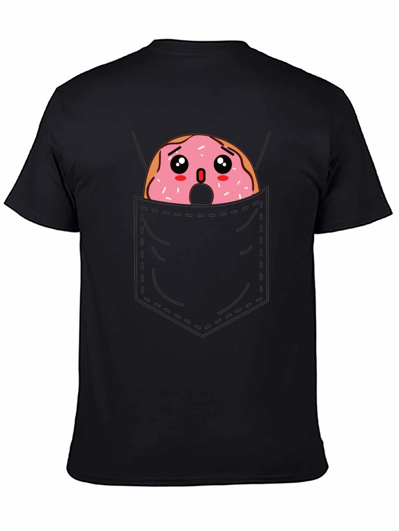 Donut in Pocket Graphic Tee - Black