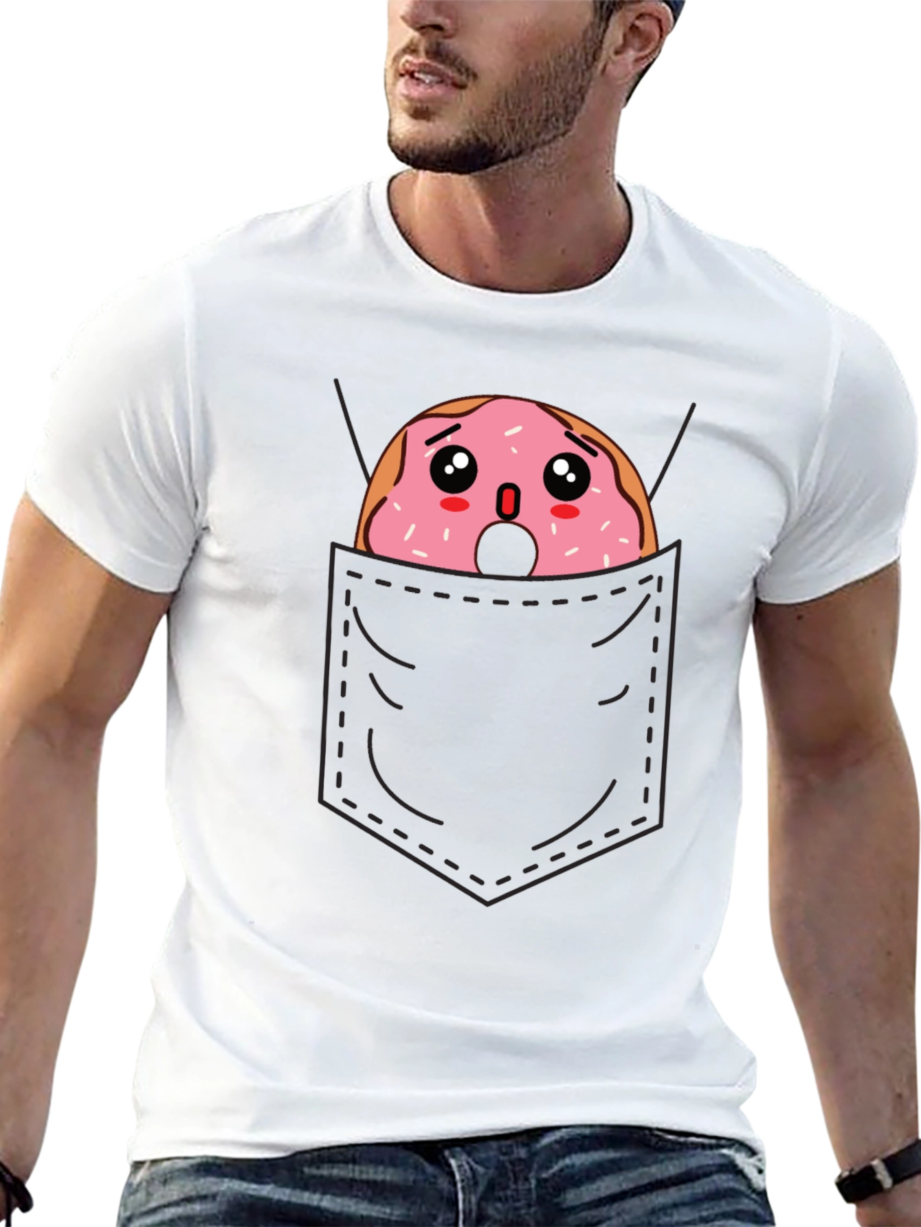Donut in Pocket Graphic Tee - Black