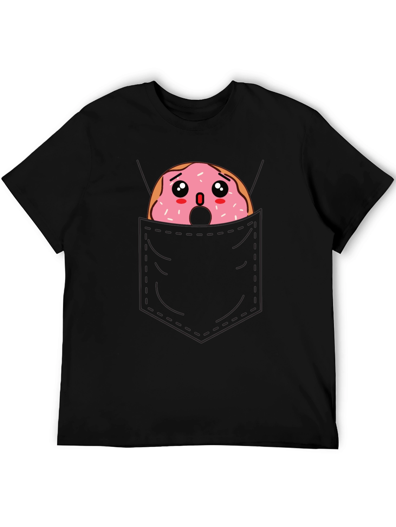 Donut in Pocket Graphic Tee - Black