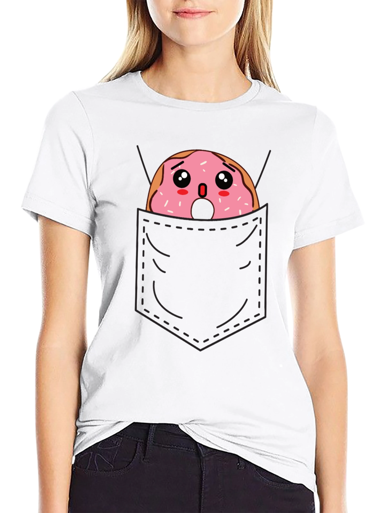 Donut in Pocket Graphic Tee - Black