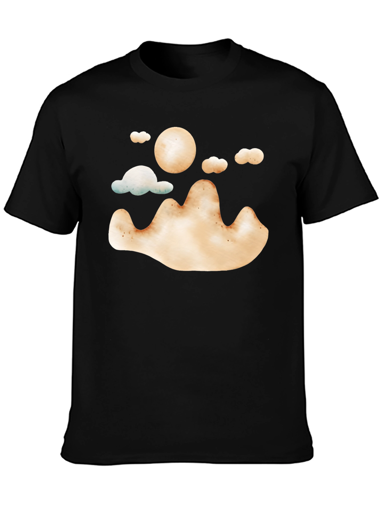 Mountain Sun Graphic Tee - Soft Style Black T-Shirt
