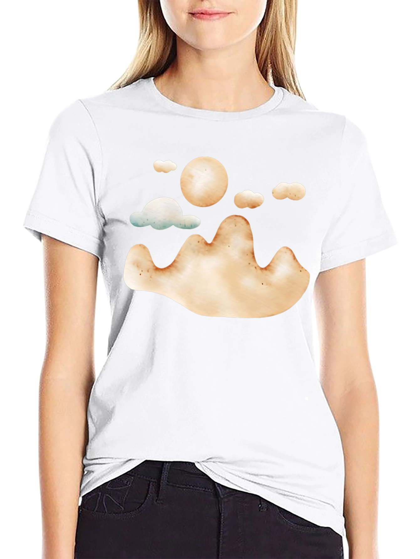 Mountain Sun Graphic Tee - Soft Style Black T-Shirt