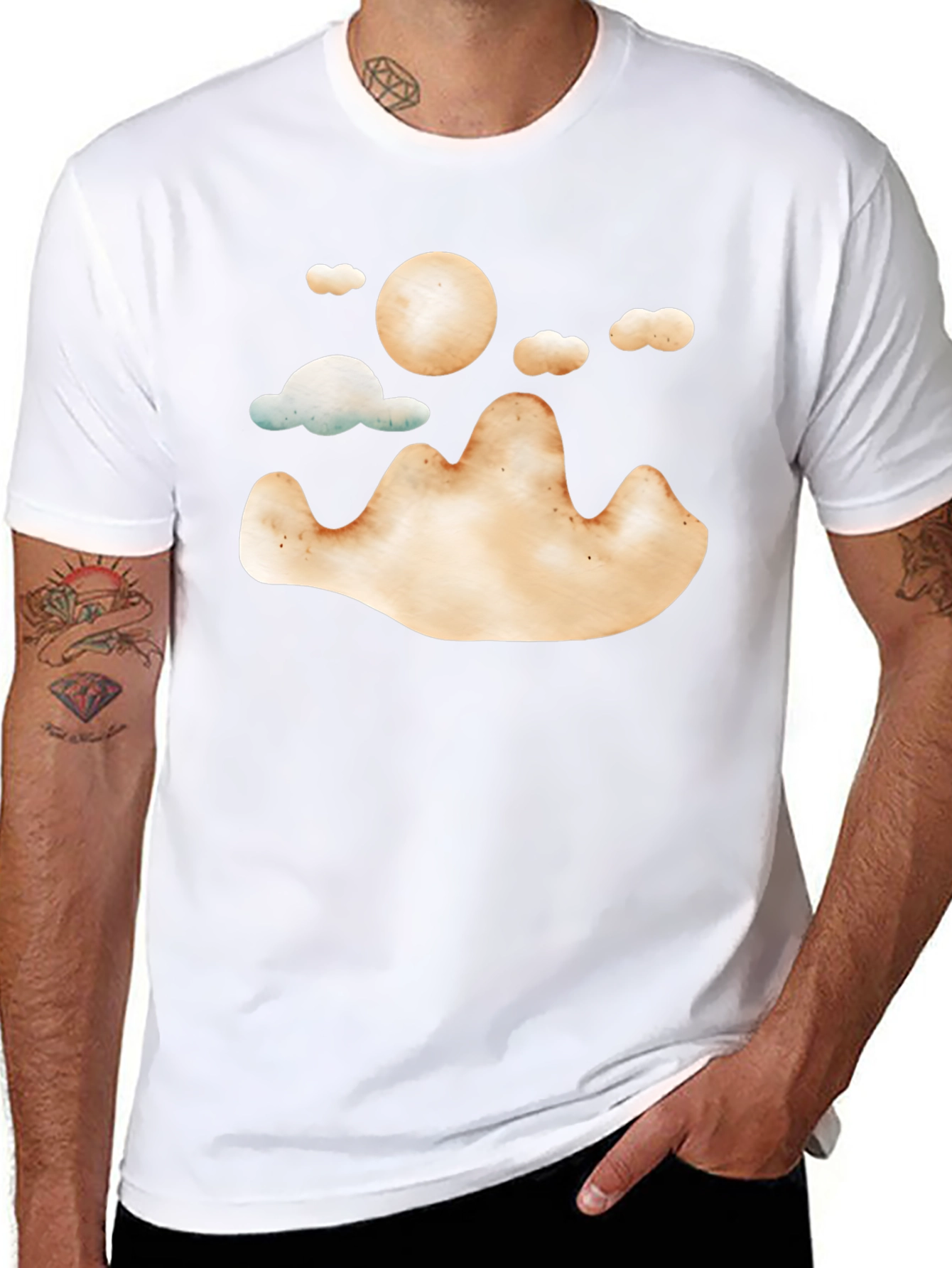 Mountain Sun Graphic Tee - Soft Style Black T-Shirt