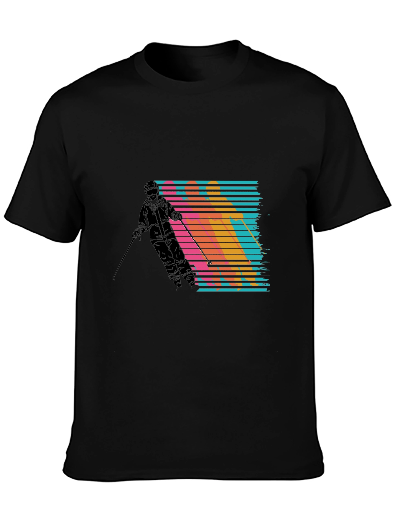 Retro Ski T-Shirt - Mens Black Graphic Tee