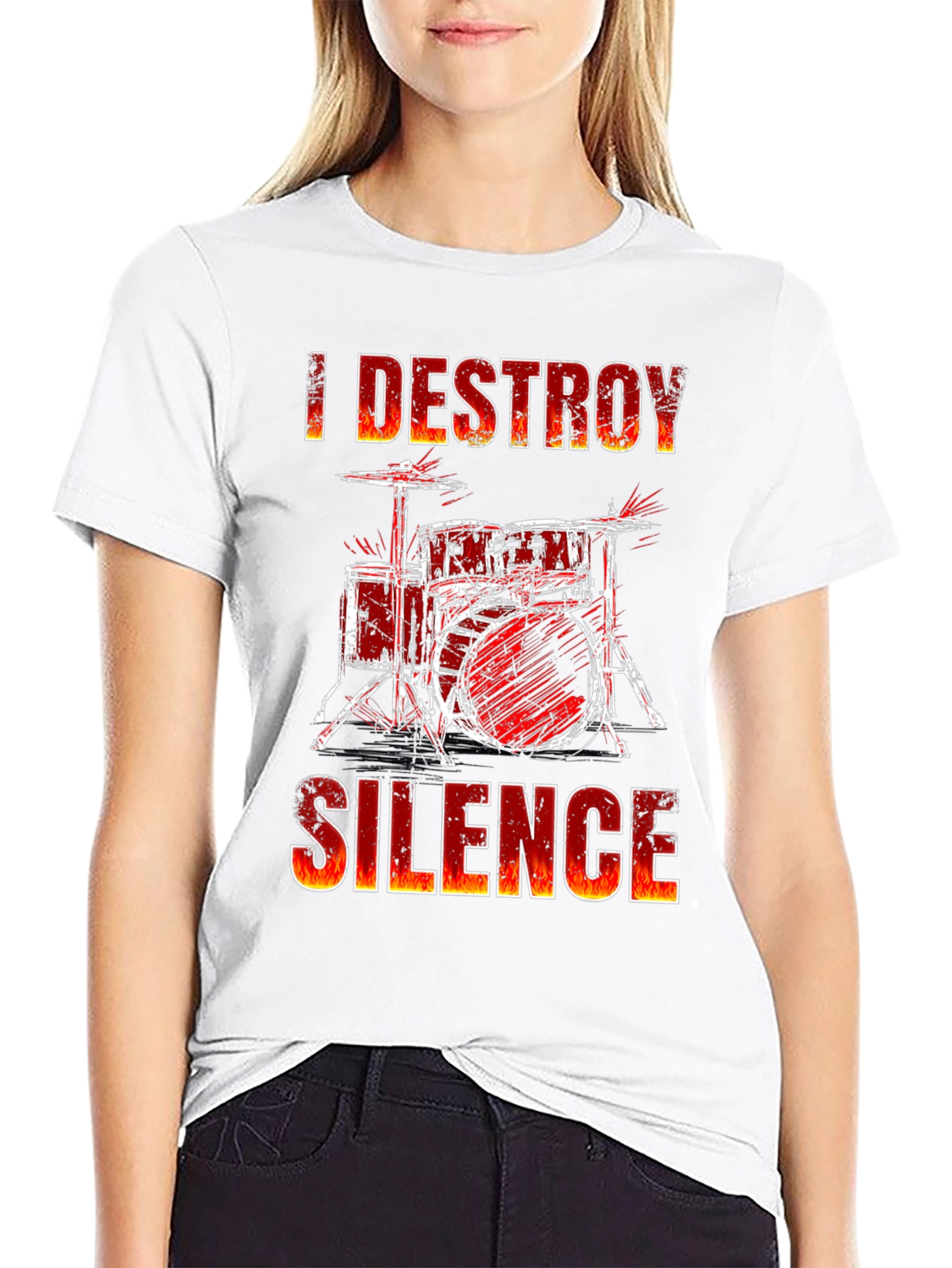I Destroy Silence Drum Set T-Shirt