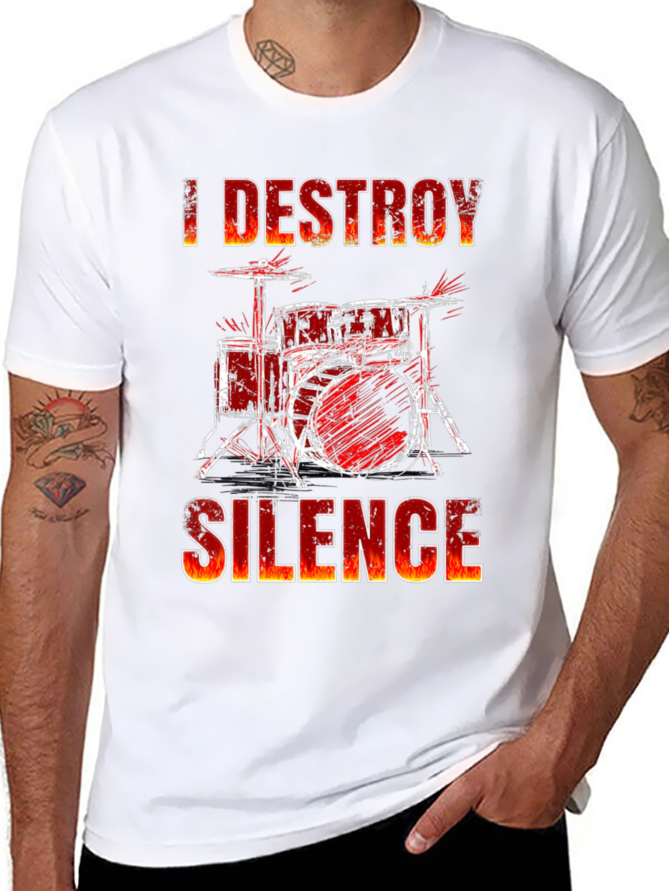 I Destroy Silence Drum Set T-Shirt