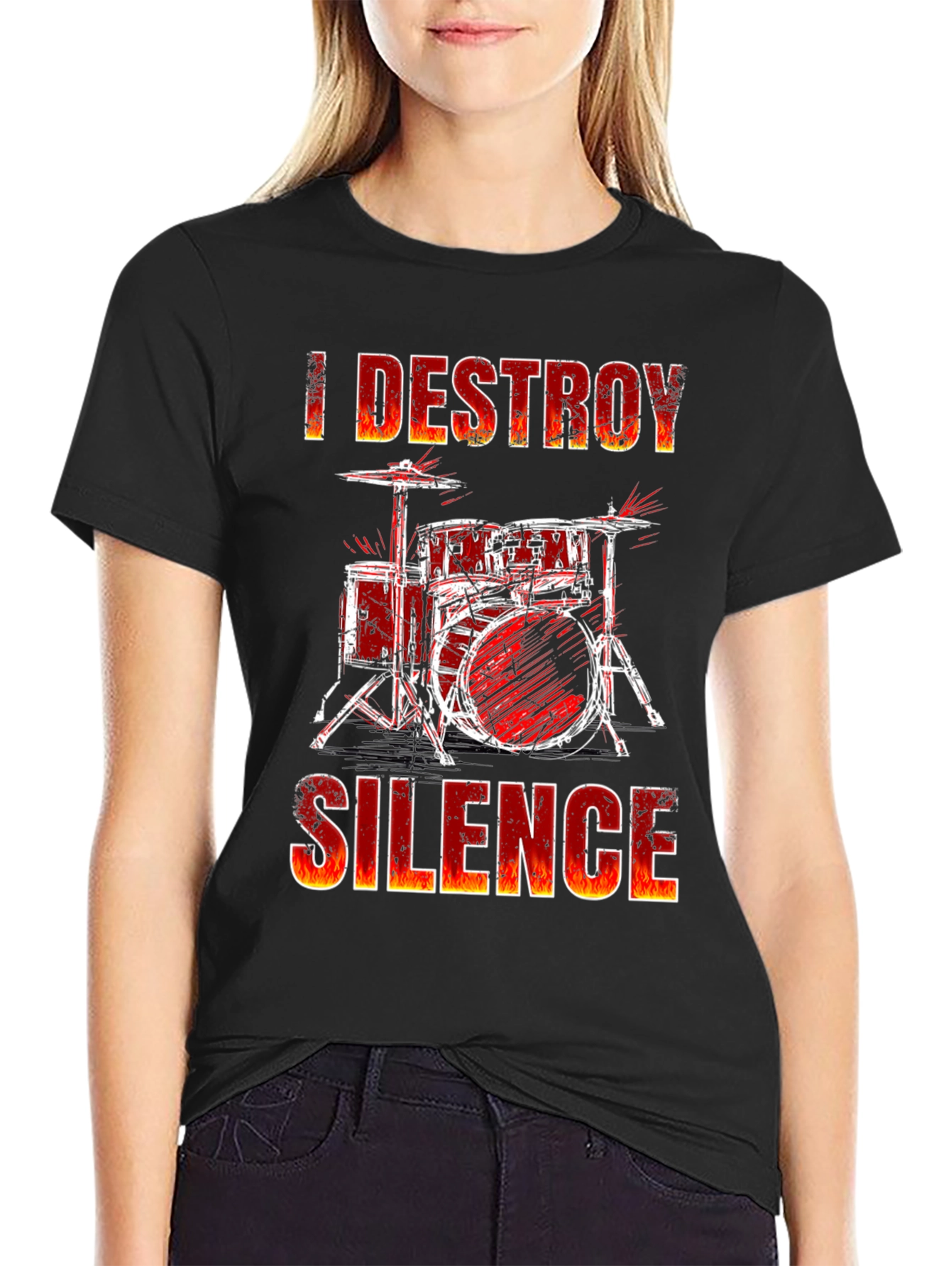 I Destroy Silence Drum Set T-Shirt