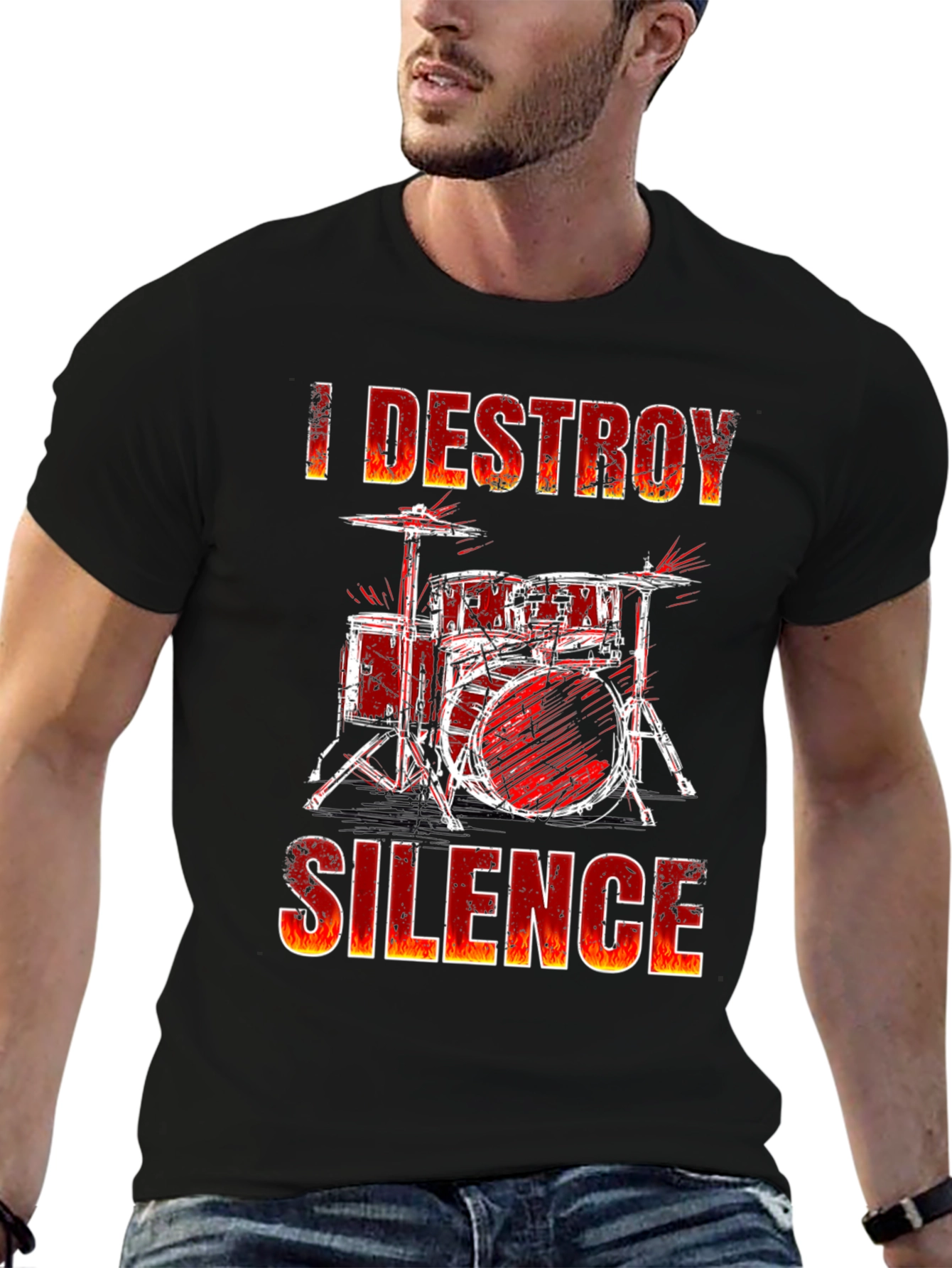 I Destroy Silence Drum Set T-Shirt