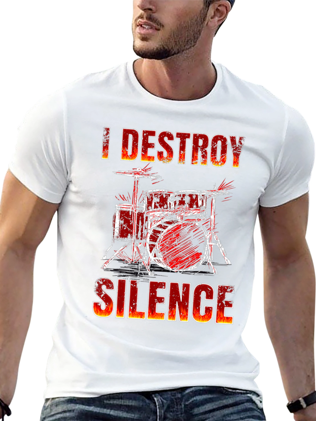 I Destroy Silence Drum Set T-Shirt