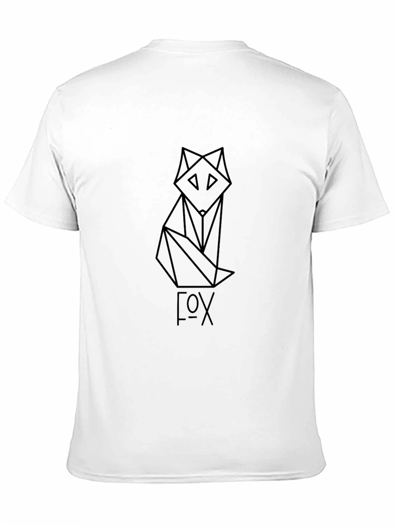 Geometric Fox Graphic Tee - Black T-Shirt