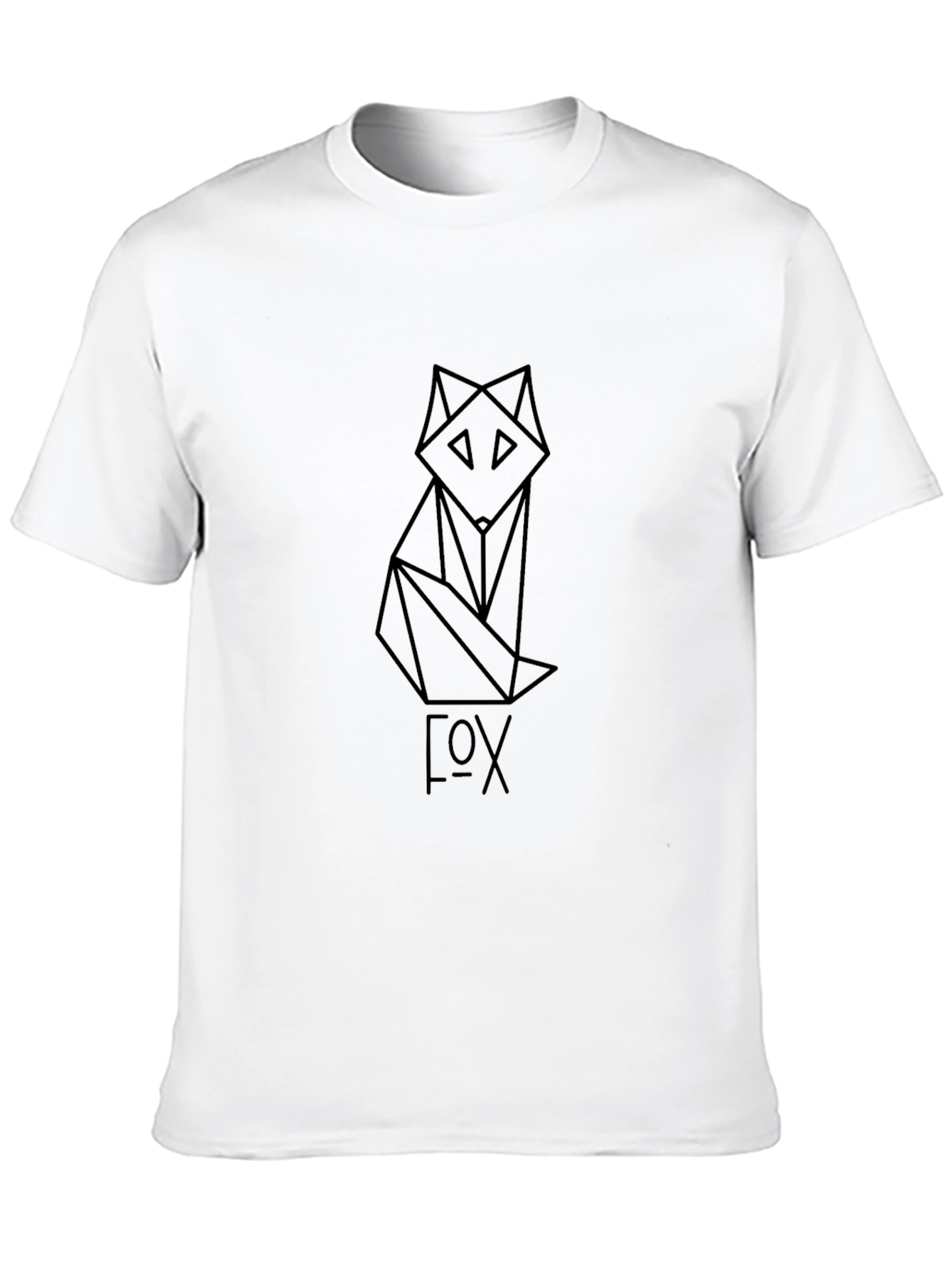 Geometric Fox Graphic Tee - Black T-Shirt