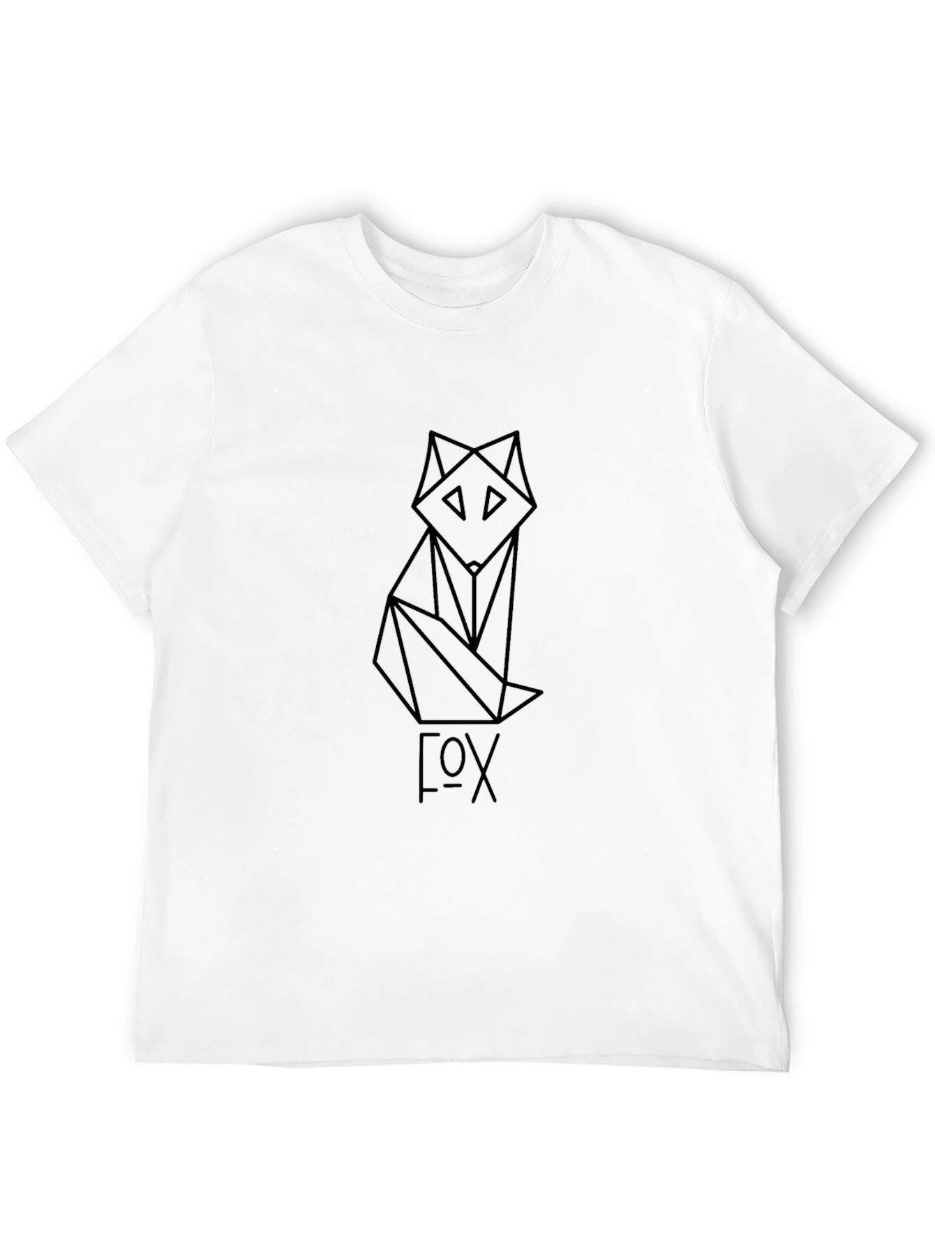 Geometric Fox Graphic Tee - Black T-Shirt