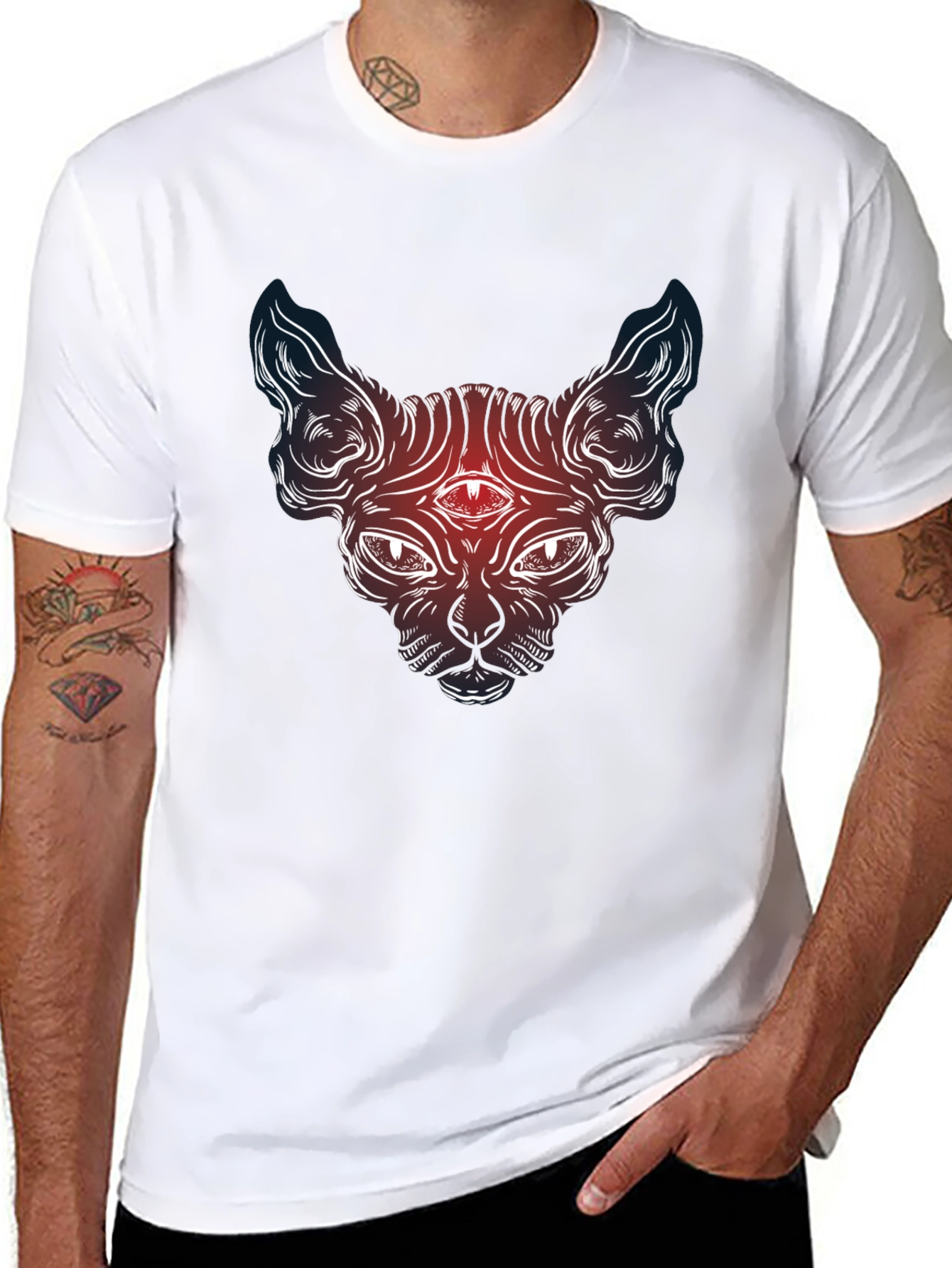 Mystic Cat Graphic Tee - Third Eye Sphynx