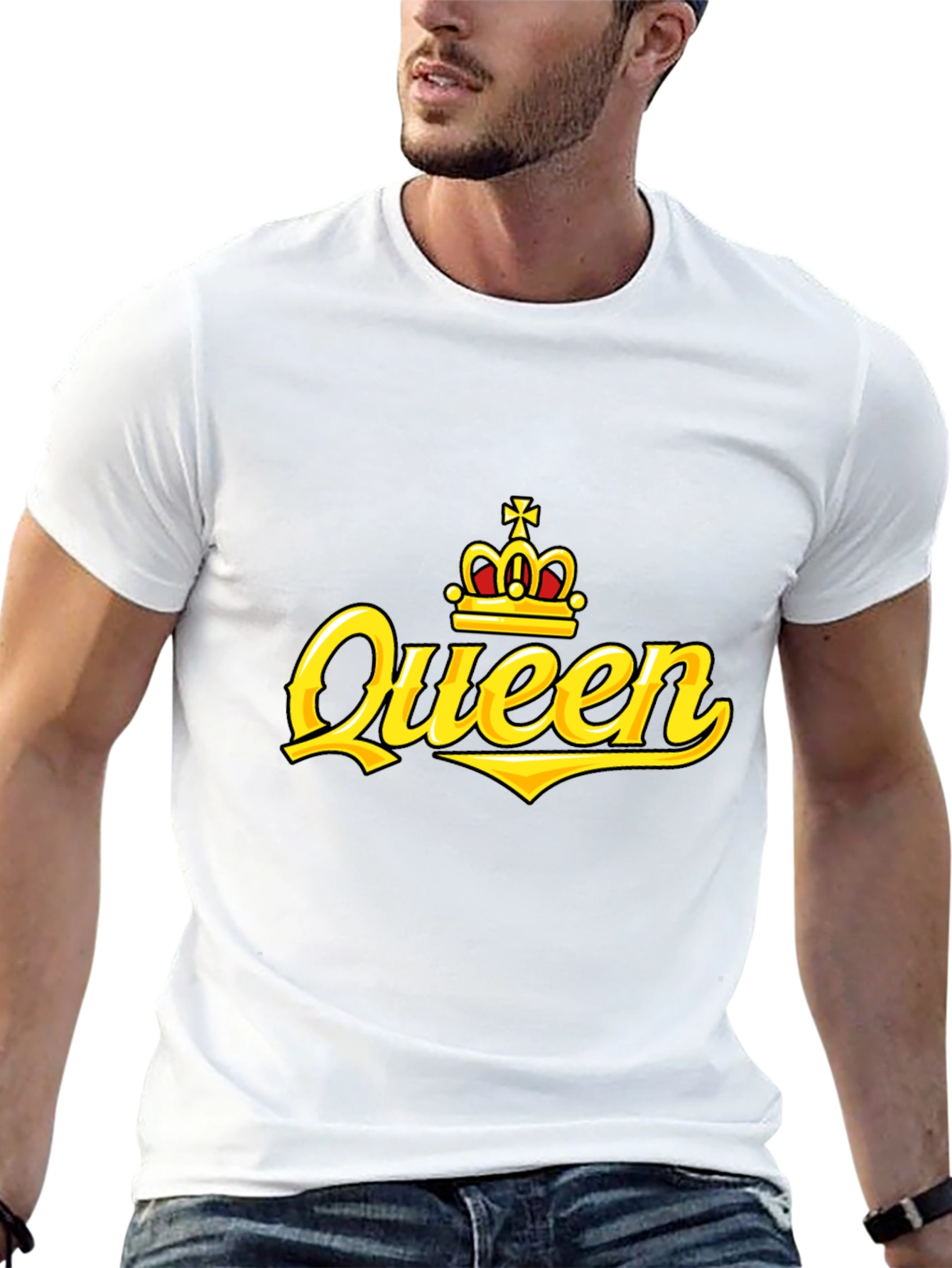 Queen Crown Graphic Print Black T-Shirt