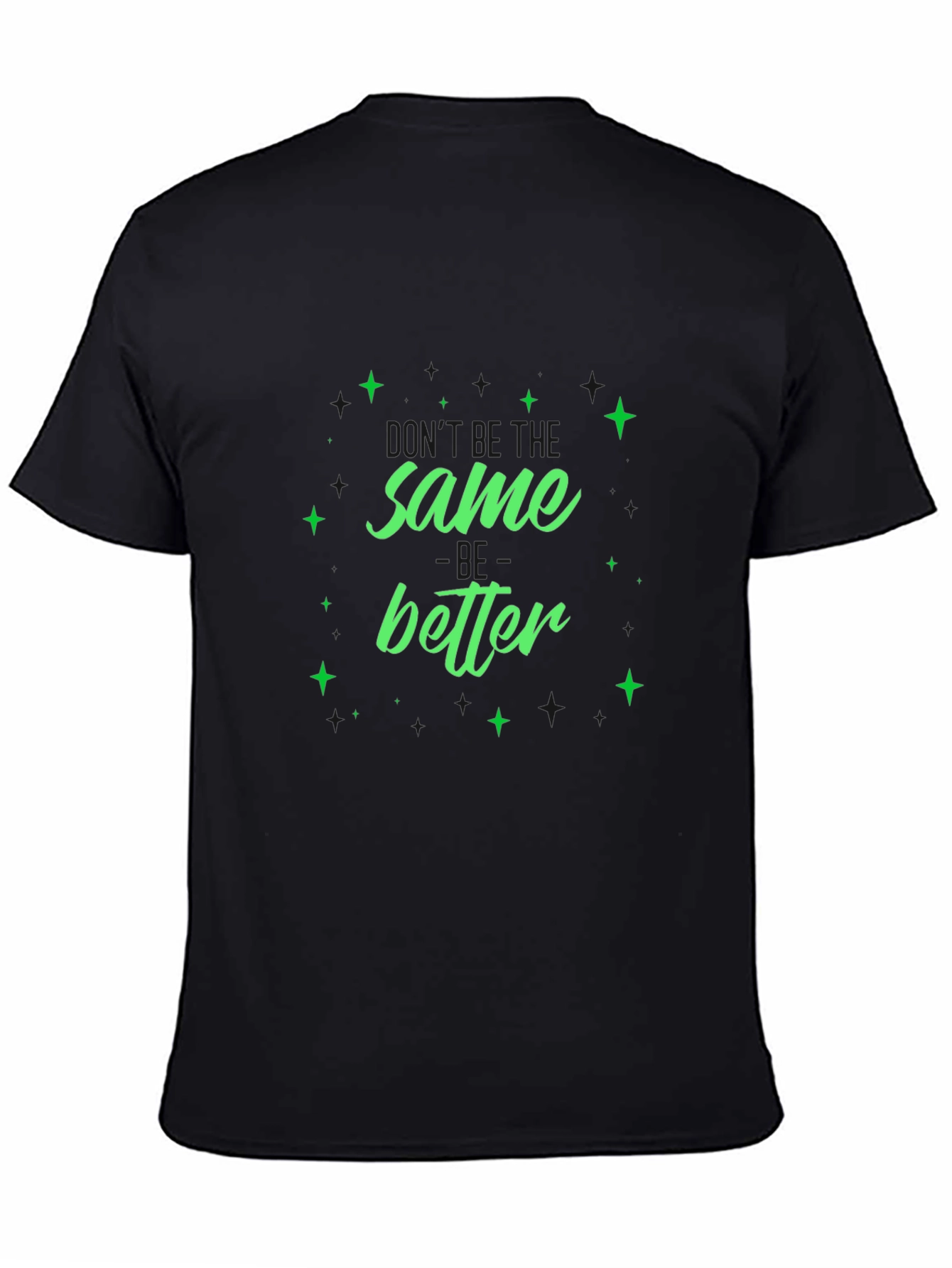 Same Better Green Graphic Black T-Shirt