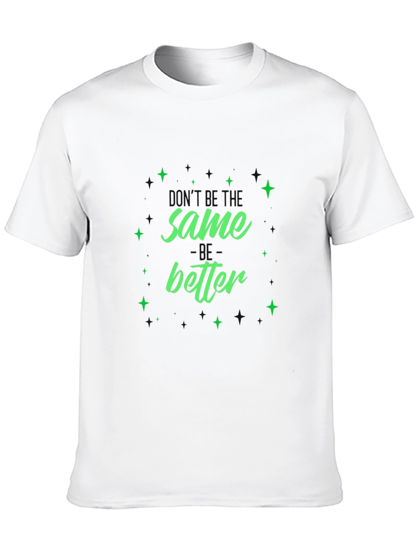 Same Better Green Graphic Black T-Shirt