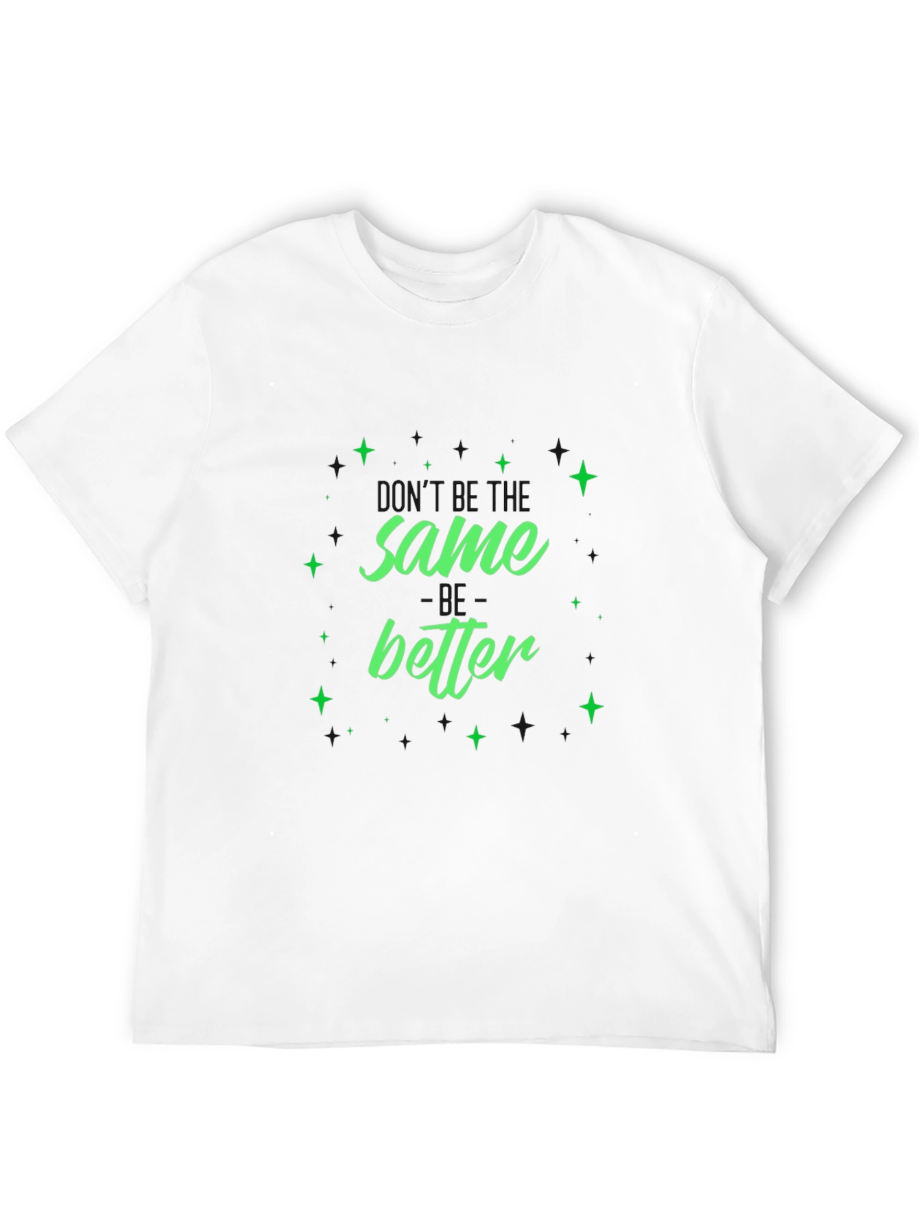 Same Better Green Graphic Black T-Shirt
