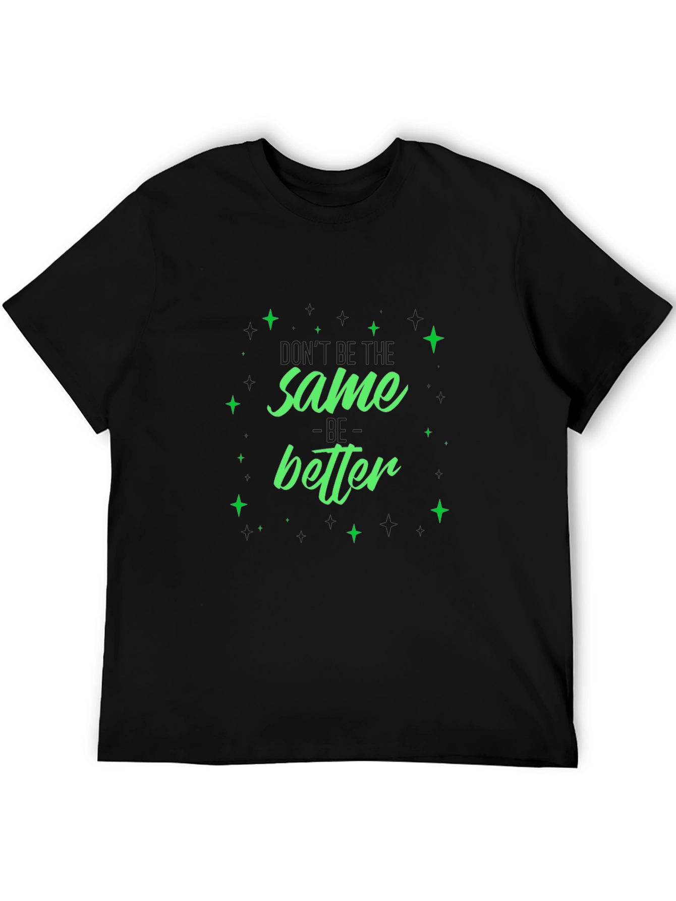 Same Better Green Graphic Black T-Shirt